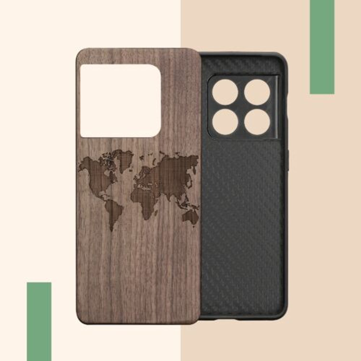 Husa Kwmobile pentru OnePlus 10 Pro, Lemn, Maro, 57462.02 fotografia produsului View 10 L