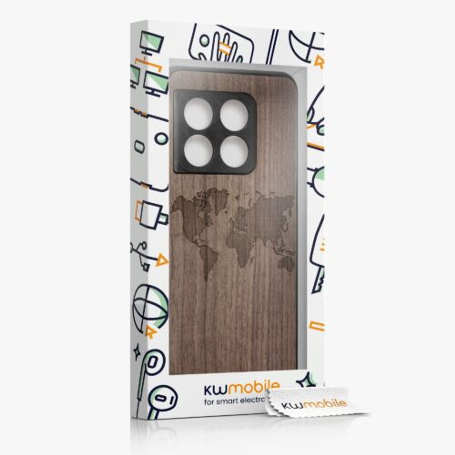 Husa Kwmobile pentru OnePlus 10 Pro, Lemn, Maro, 57462.02 fotografia produsului View 8 L