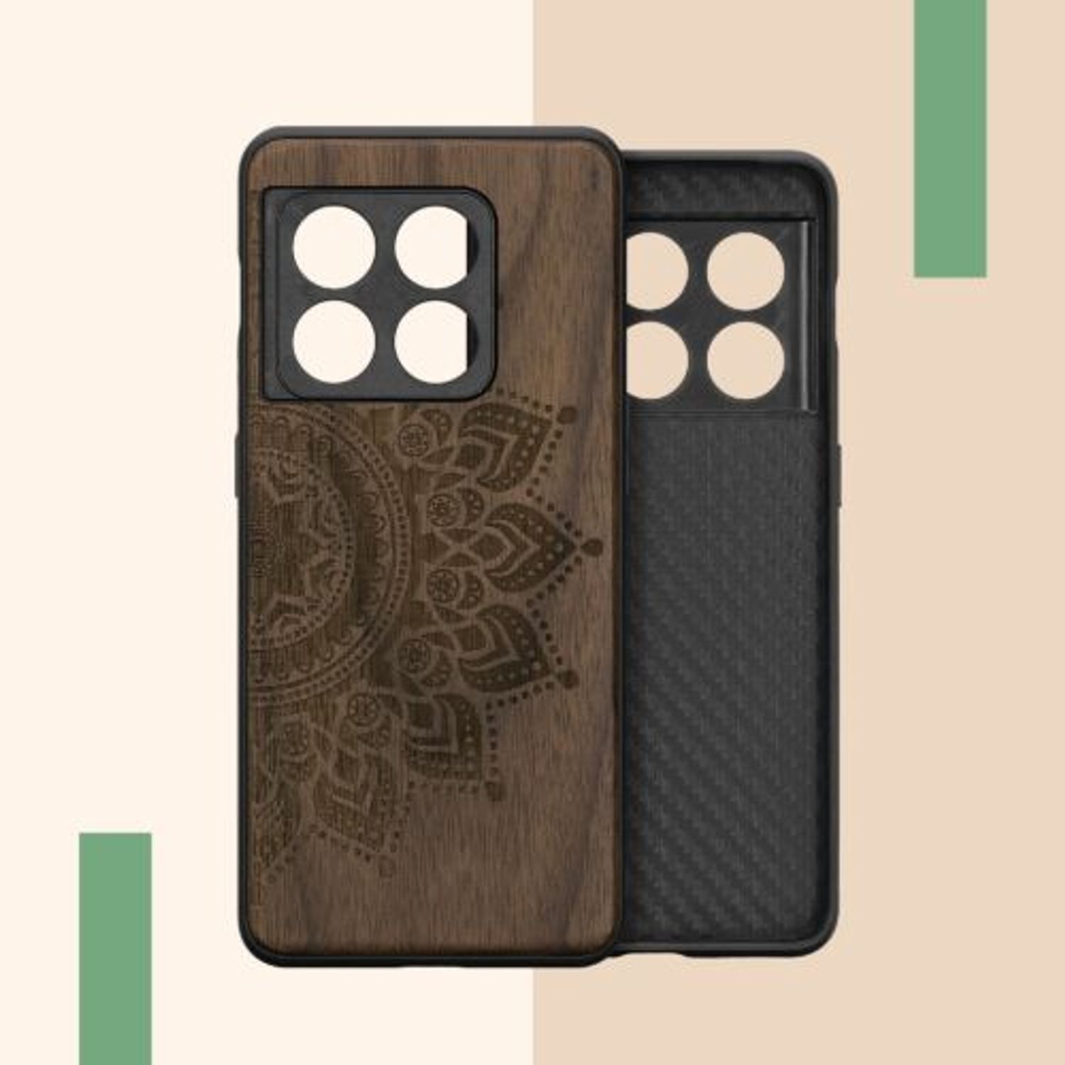 Husa Kwmobile pentru OnePlus 10 Pro, Lemn, Maro, 57462.03 fotografia produsului View 7 L