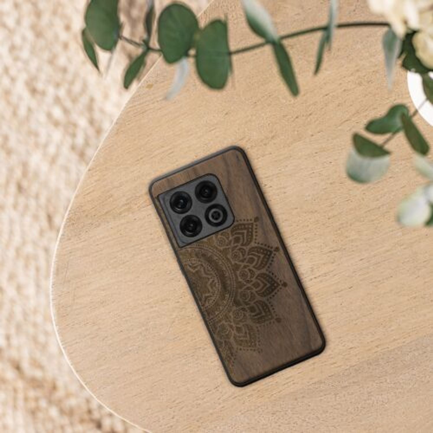 Husa Kwmobile pentru OnePlus 10 Pro, Lemn, Maro, 57462.03 fotografia produsului View 9 L