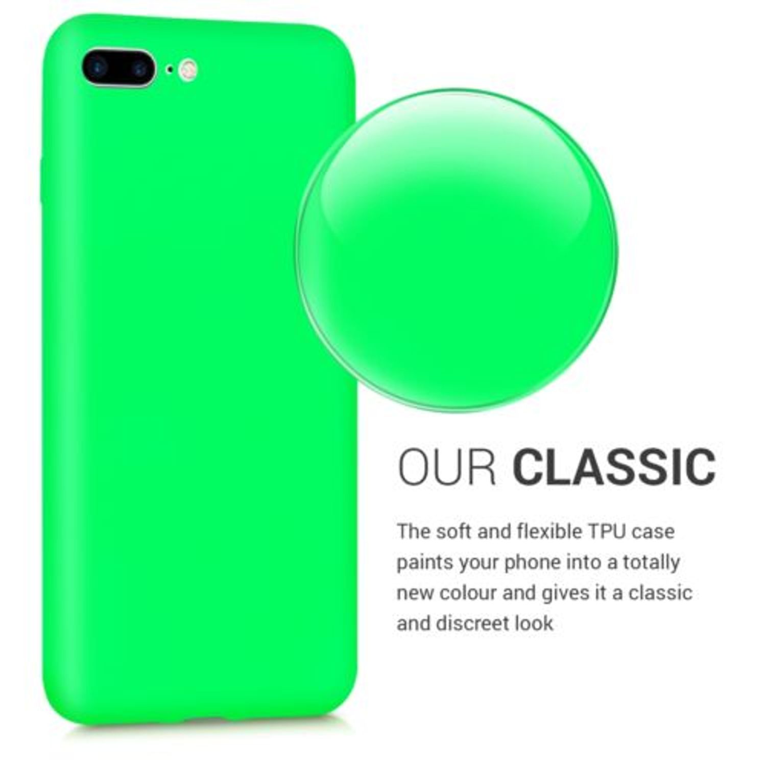 Husa pentru Apple iPhone 8 Plus/iPhone 7 Plus, Silicon, Verde, 45354.44 fotografia produsului View 4 L