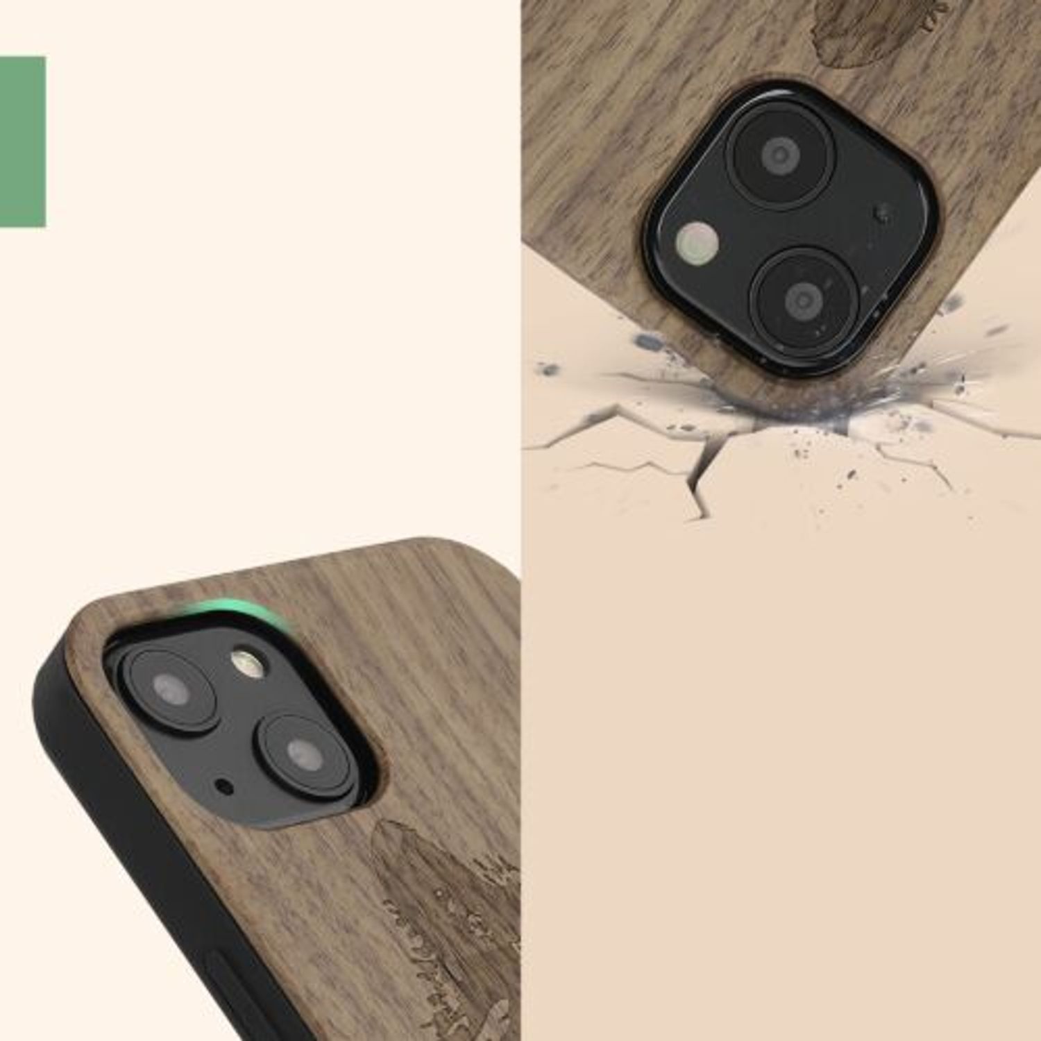 Husa Kwmobile pentru Apple iPhone 13, Lemn, Maro, 55953.10 fotografia produsului View 9 L