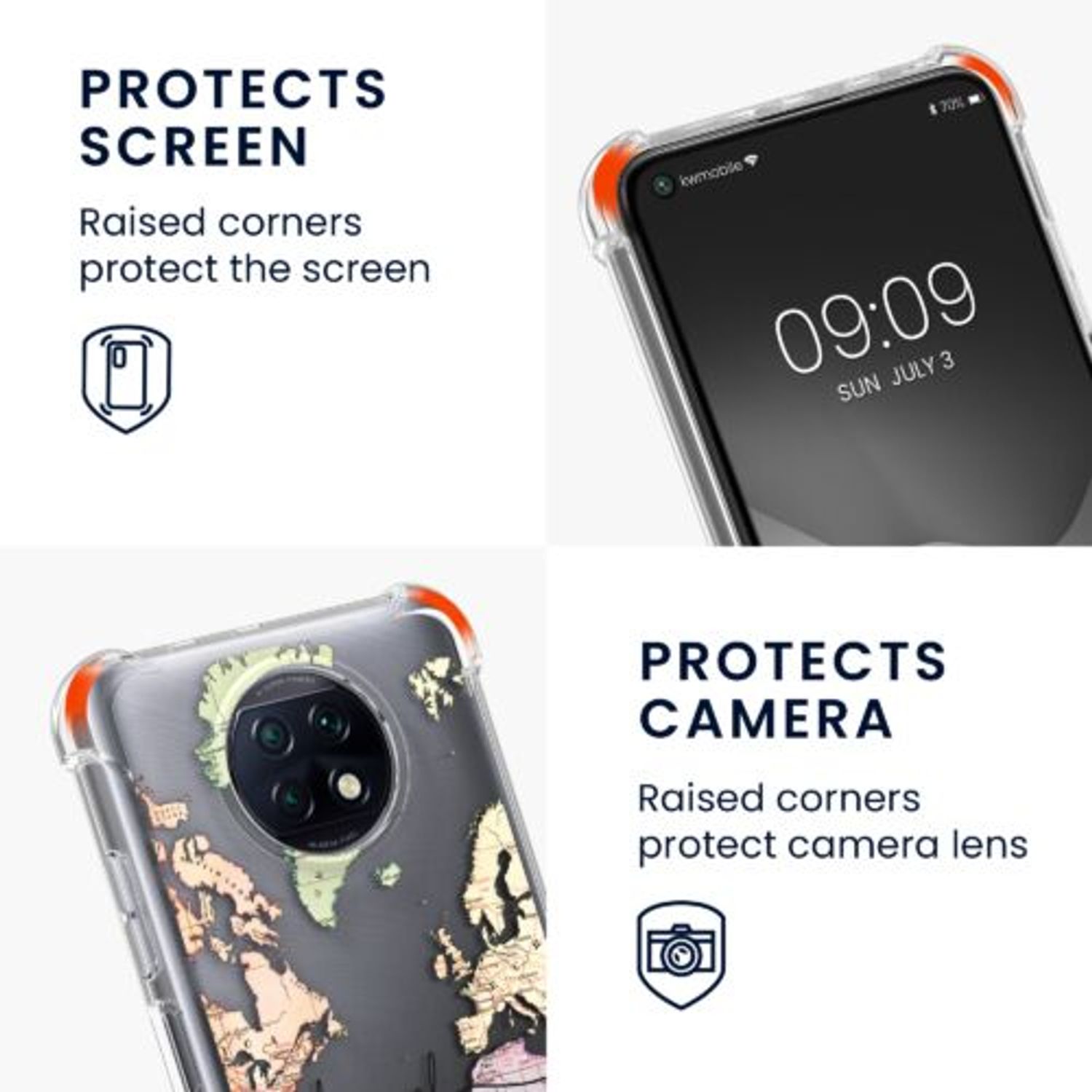 Husa Kwmobile pentru Xiaomi Redmi Note 9T, Silicon, Multicolor, 58214.02 fotografia produsului View 3 L