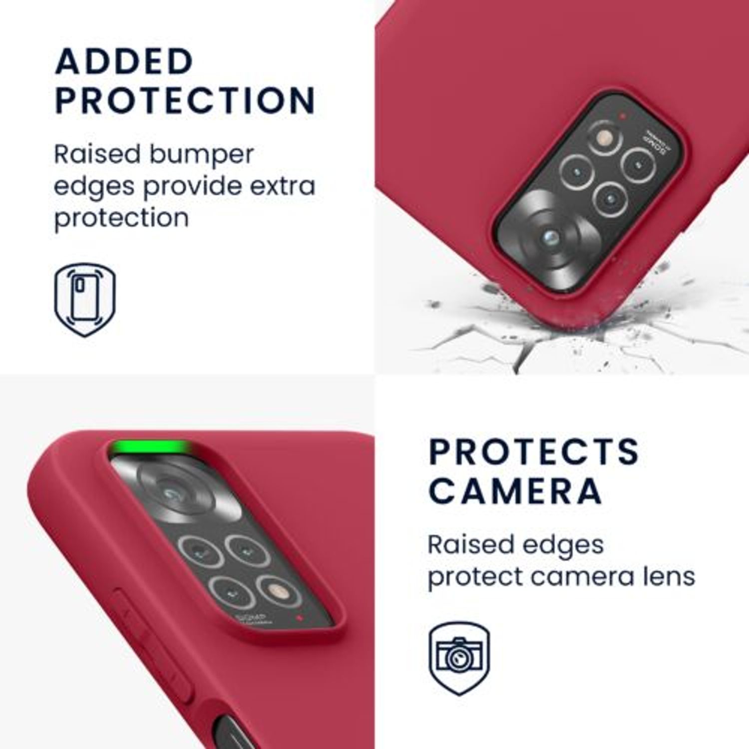 Husa Kwmobile pentru Xiaomi Redmi Note 11/Redmi Note 11s, Silicon, Rosu, 57368.229 fotografia produsului View 3 L