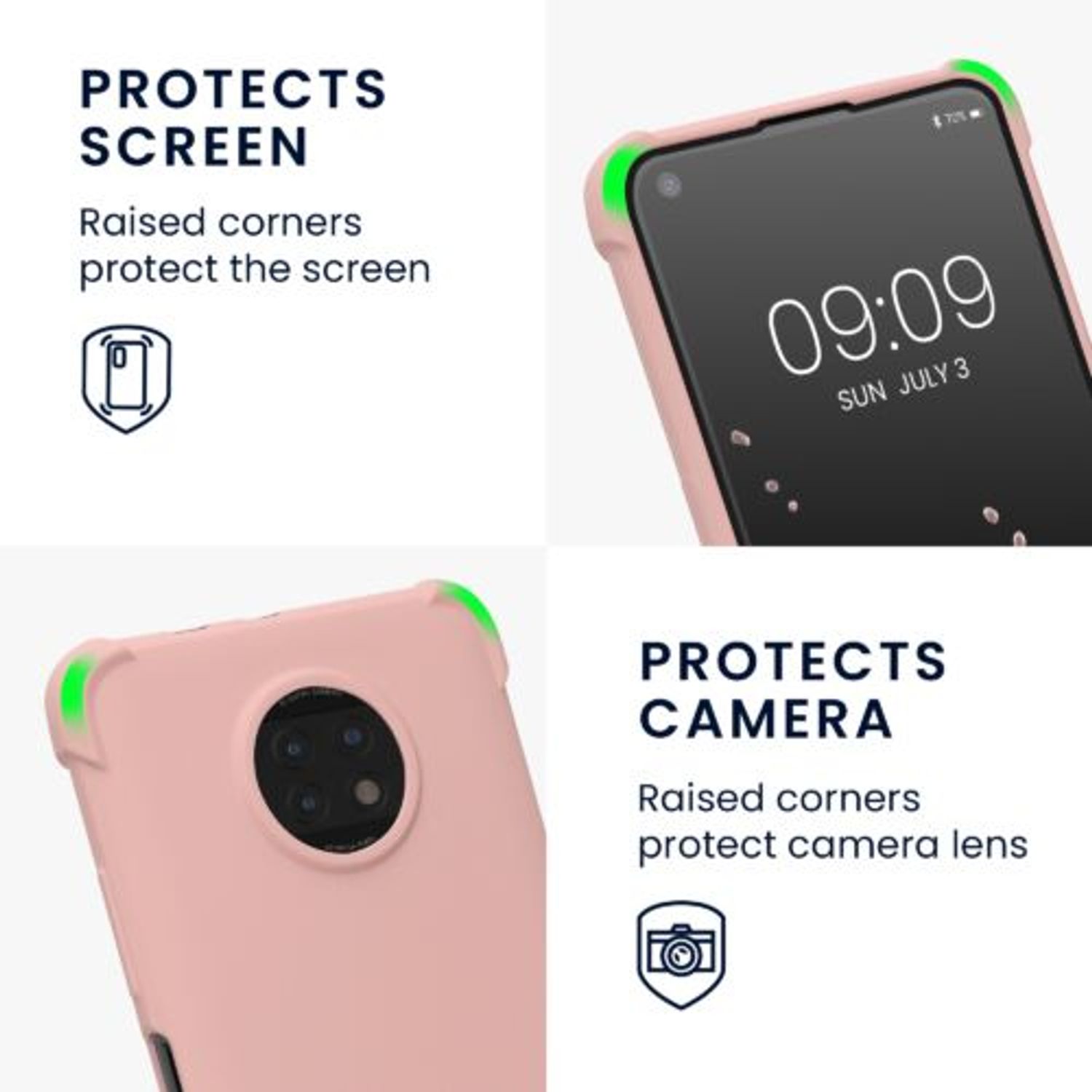 Husa Kwmobile pentru Xiaomi Redmi Note 9T, Silicon, Roz, 54660.154 fotografia produsului View 3 L