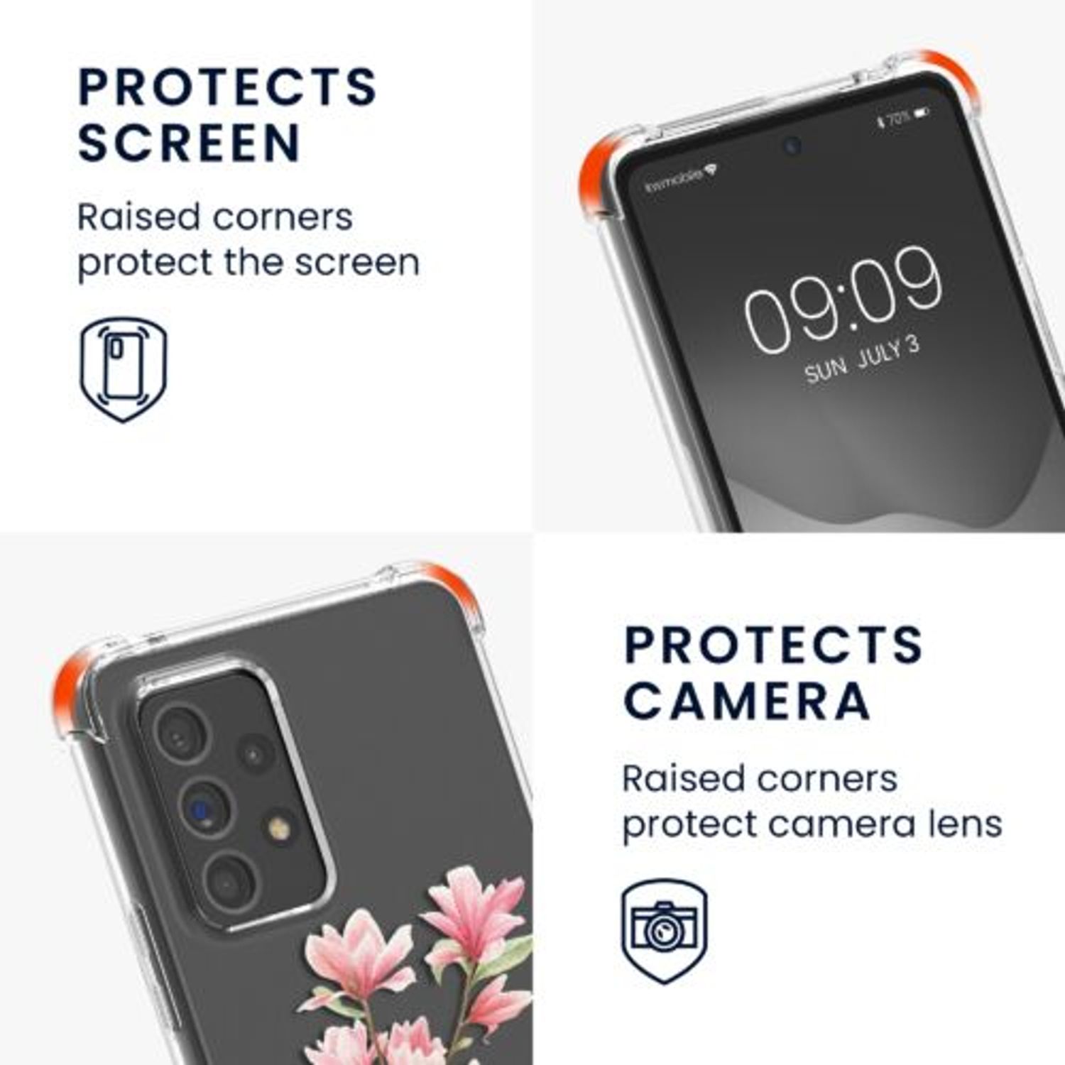Husa Kwmobile pentru Samsung Galaxy A53 5G, Silicon, Multicolor, 58234.02 fotografia produsului View 3 L
