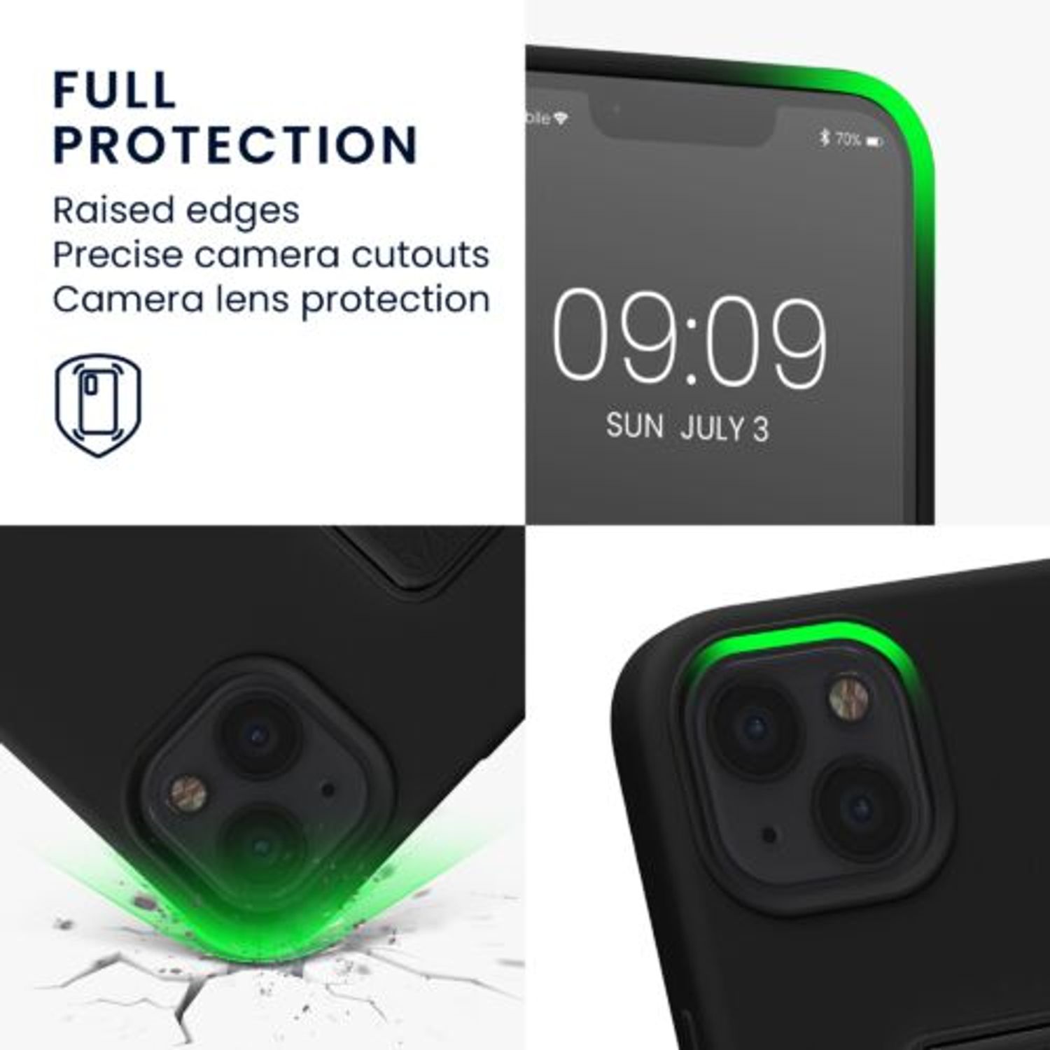 Husa Kwmobile pentru Apple iPhone 13, Silicon, Negru, 58249.01 fotografia produsului View 3 L