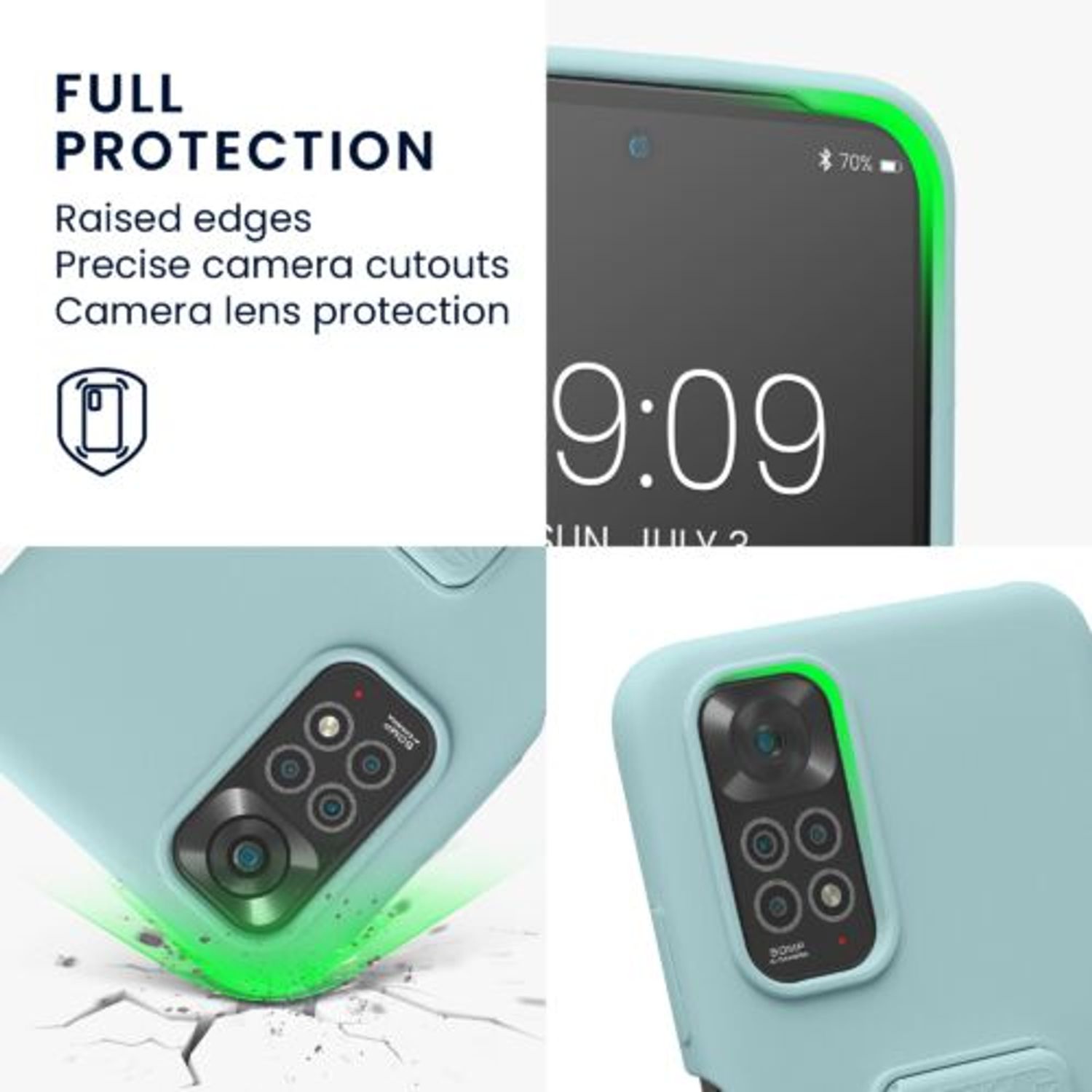 Husa Kwmobile pentru Xiaomi Redmi Note 11/Redmi Note 11s, Silicon, Verde, 58266.71 fotografia produsului View 5 L