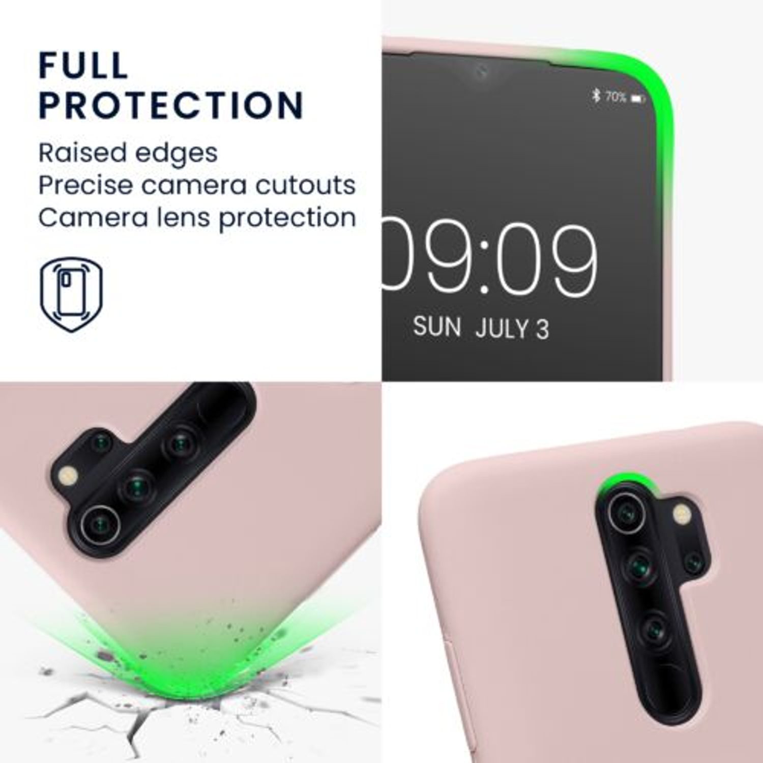 Husa Kwmobile pentru Xiaomi Redmi Note 8 Pro, Silicon, Roz, 58264.10 fotografia produsului View 3 L