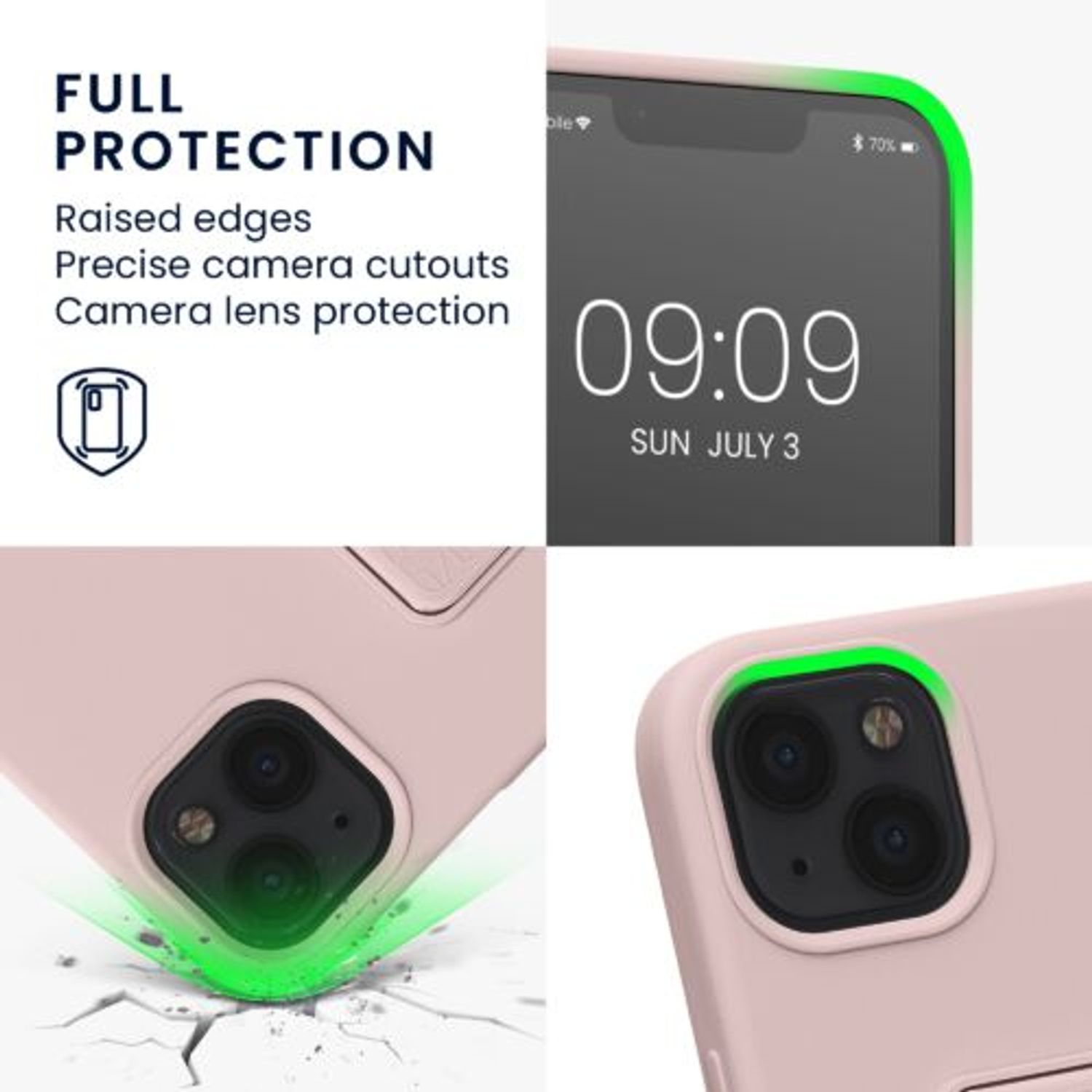 Husa Kwmobile pentru Apple iPhone 13, Silicon, Roz, 58249.10 fotografia produsului View 3 L