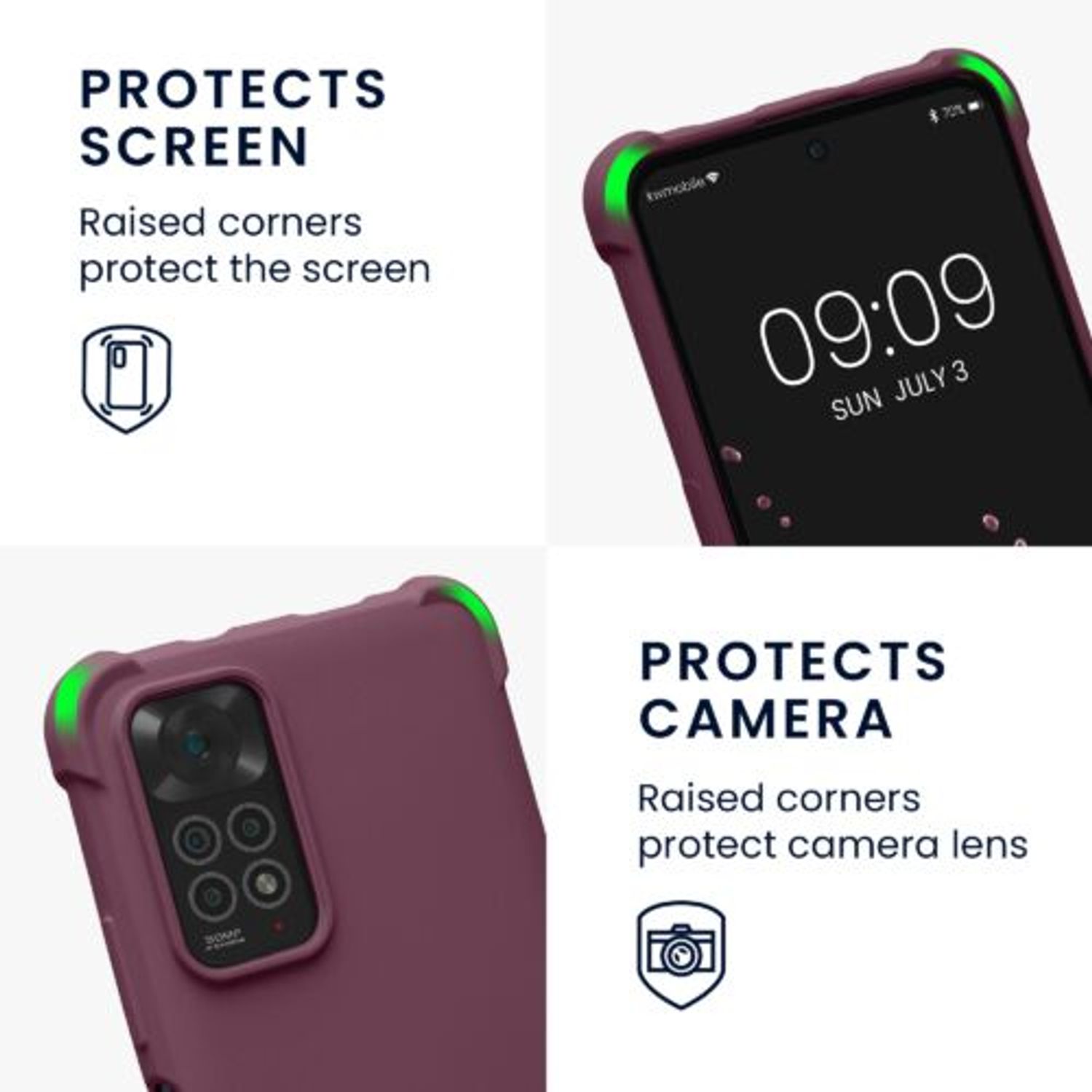 Husa Kwmobile pentru Xiaomi Redmi Note 11/Redmi Note 11s, Silicon, Violet, 58085.187 fotografia produsului View 3 L