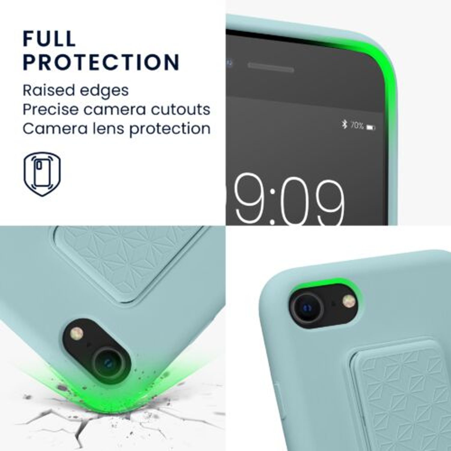 Husa Kwmobile pentru Apple iPhone 8/iPhone 7/iPhone SE 2, Silicon, Verde, 58279.71 fotografia produsului View 3 L