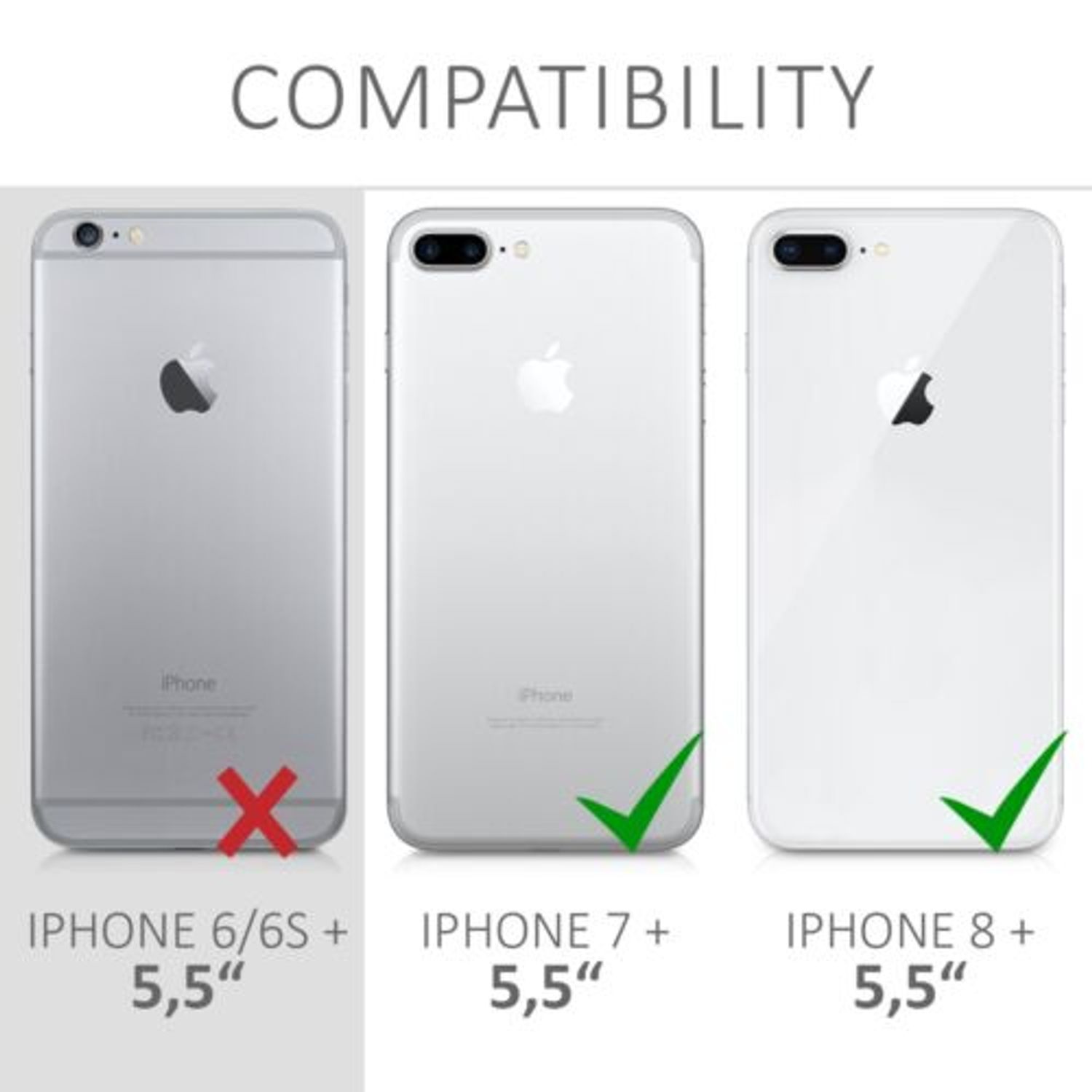 Husa pentru Apple iPhone 8 Plus/iPhone 7 Plus, Silicon, Alb, 39499.48 fotografia produsului View 3 L
