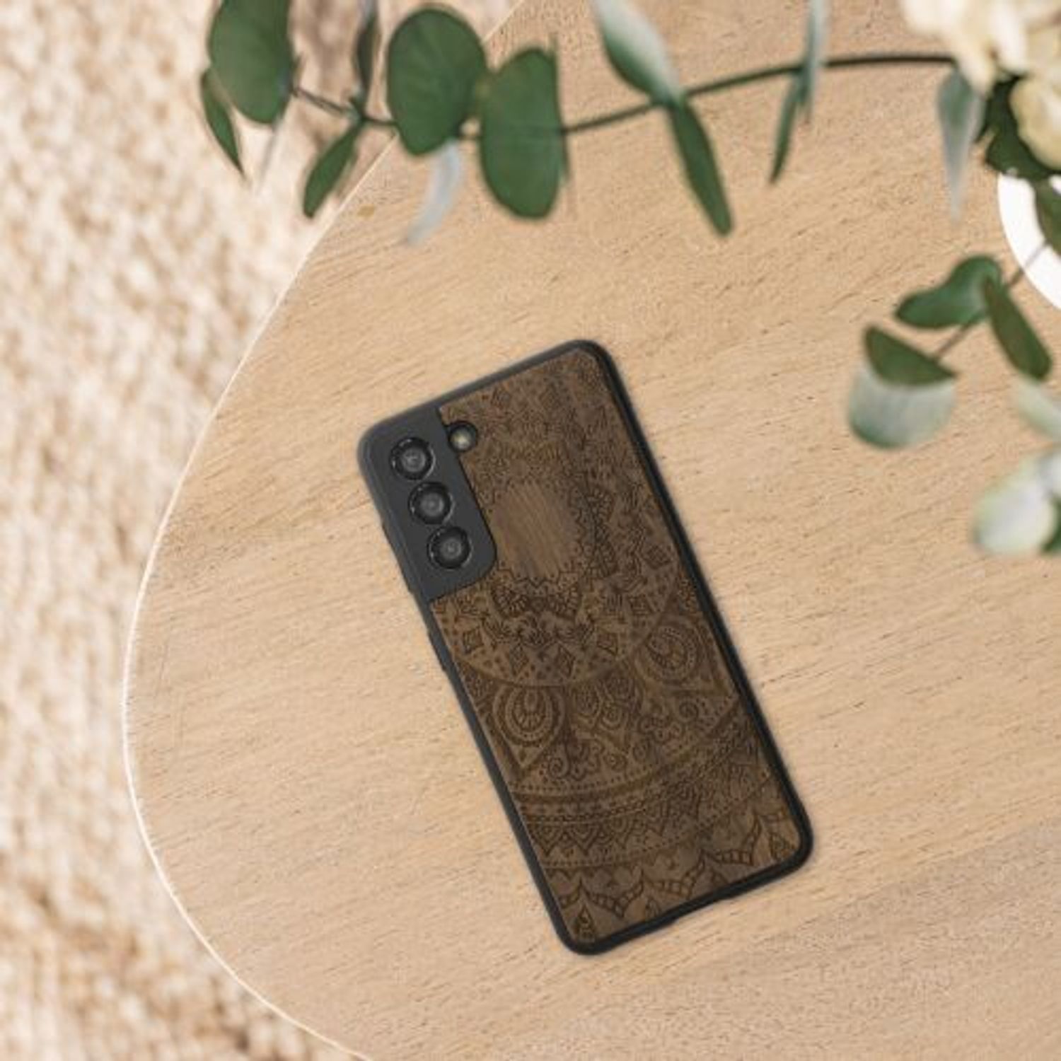 Husa Kwmobile pentru Samsung Galaxy S21, Lemn, Maro, 55082.04 fotografia produsului View 2 L