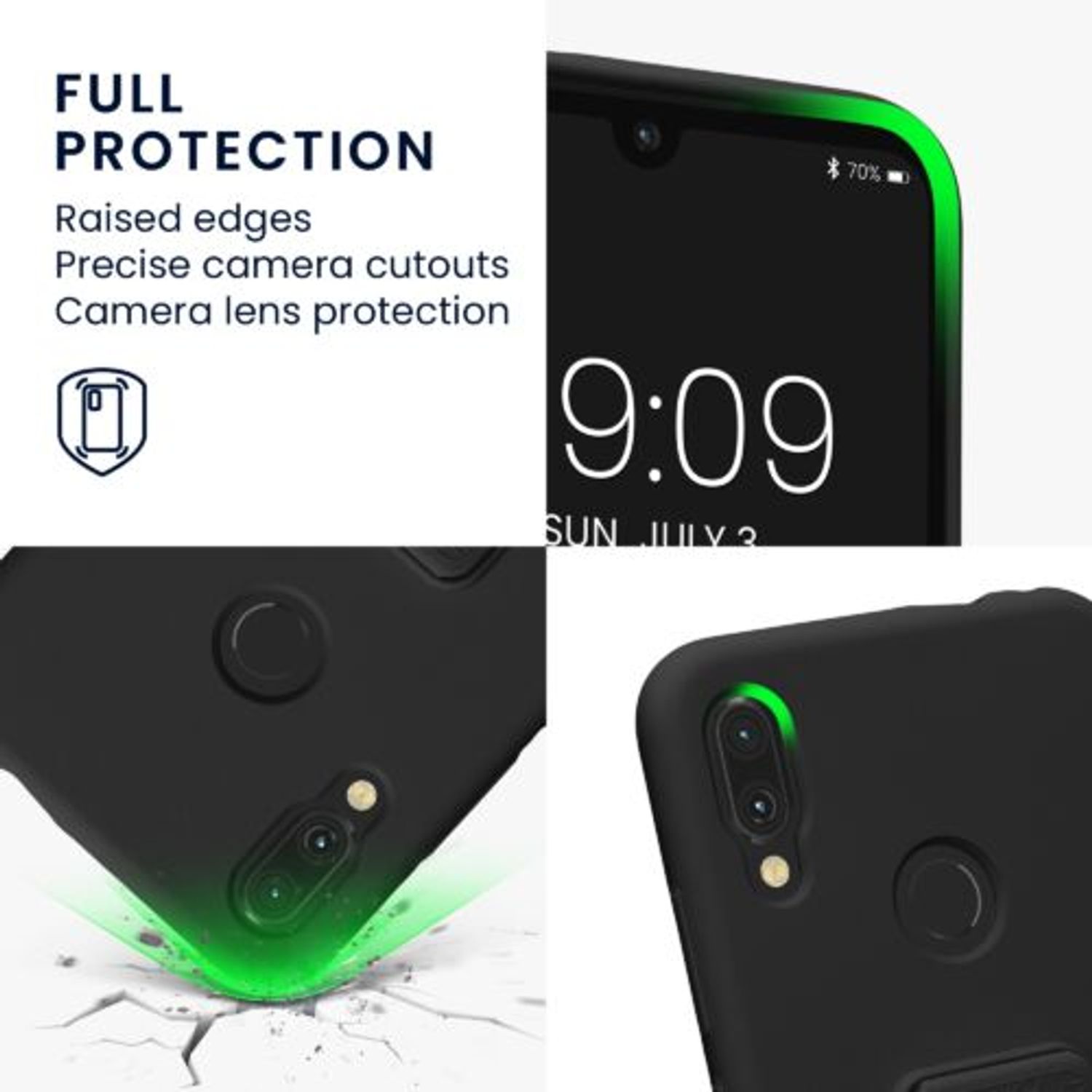Husa Kwmobile pentru Xiaomi Redmi Note 7/Redmi Note 7 Pro, Silicon, Negru, 58265.01 fotografia produsului View 3 L