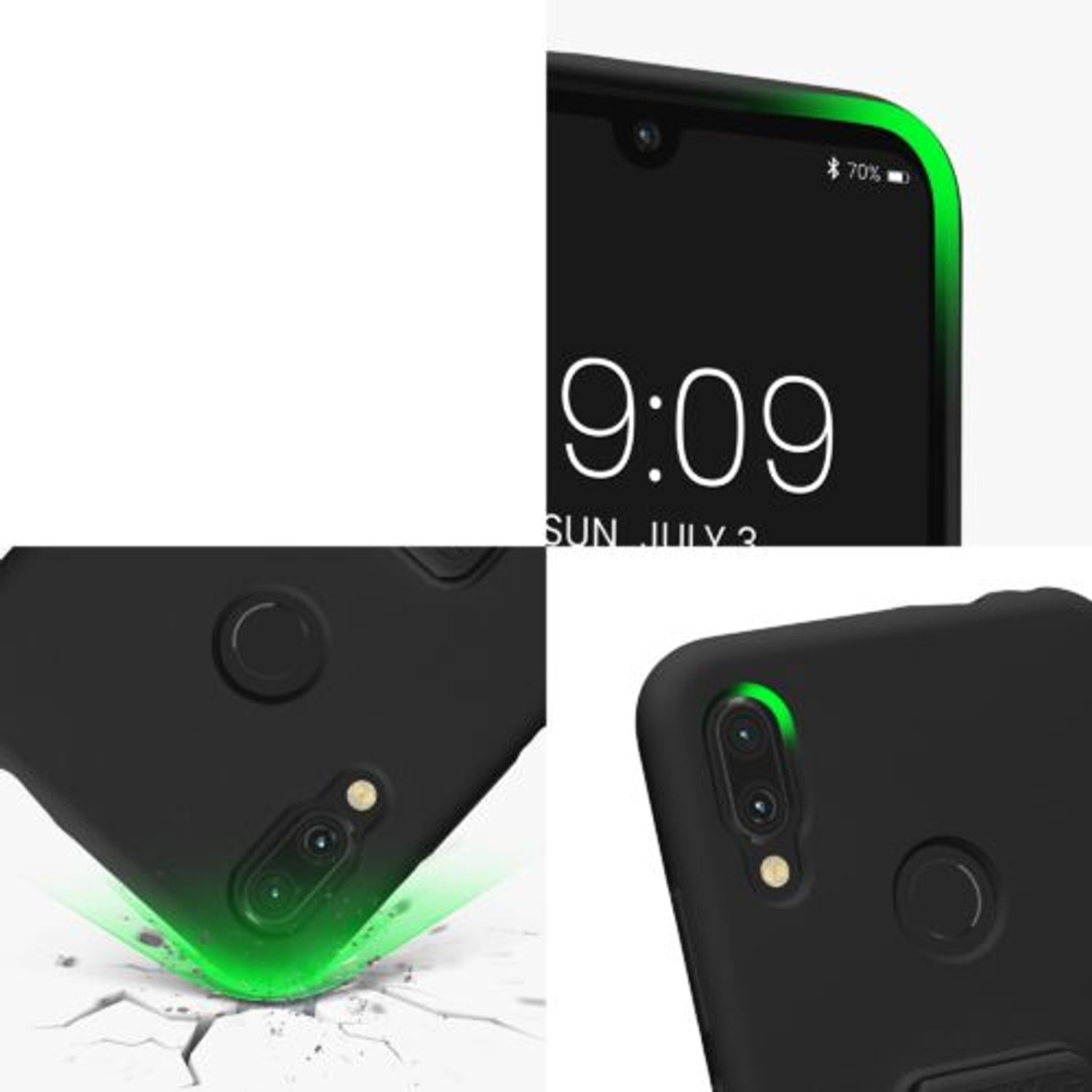 Husa Kwmobile pentru Xiaomi Redmi Note 7/Redmi Note 7 Pro, Silicon, Negru, 58265.01 fotografia produsului View 8 L