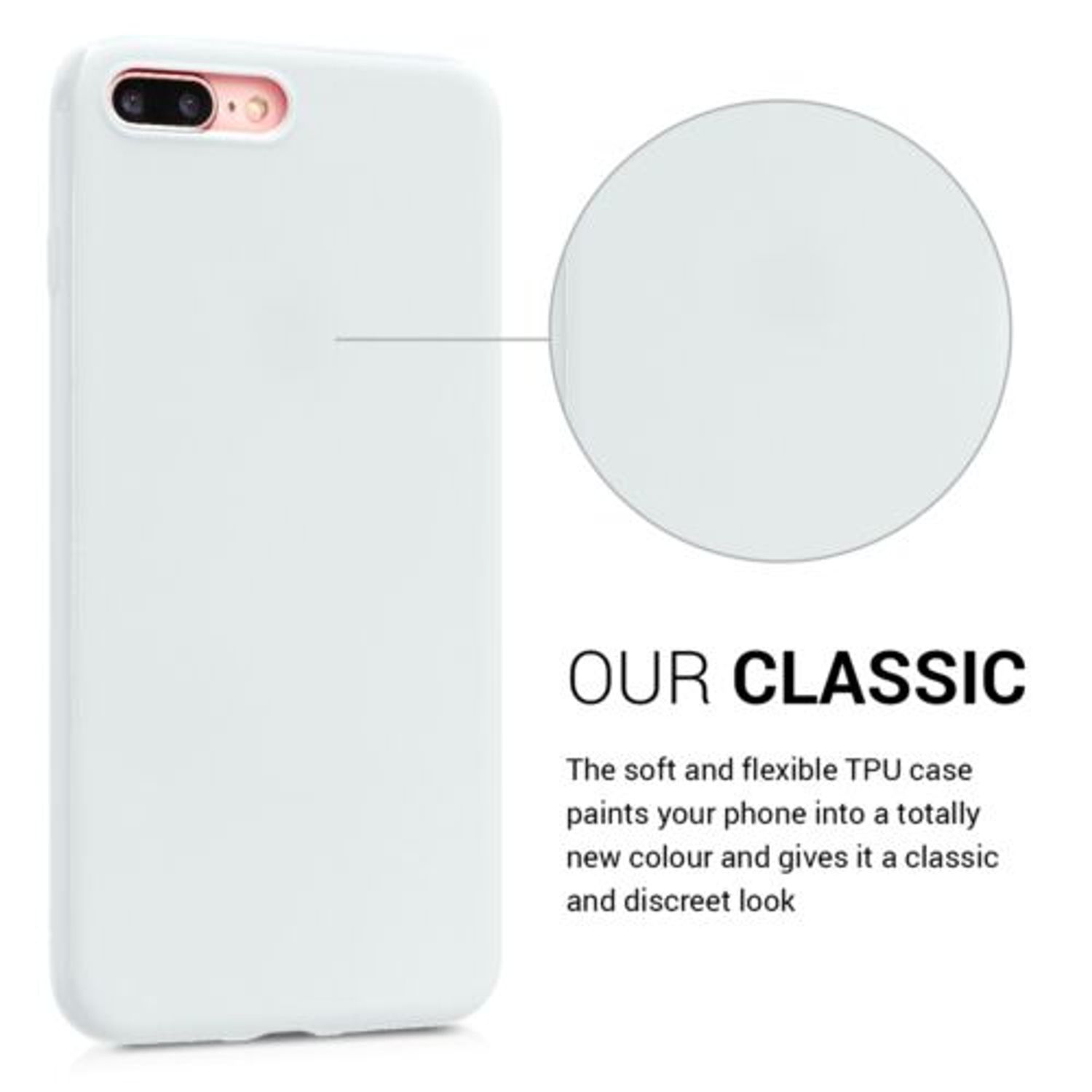 Husa pentru Apple iPhone 8 Plus/iPhone 7 Plus, Silicon, Alb, 39499.48 fotografia produsului View 6 L