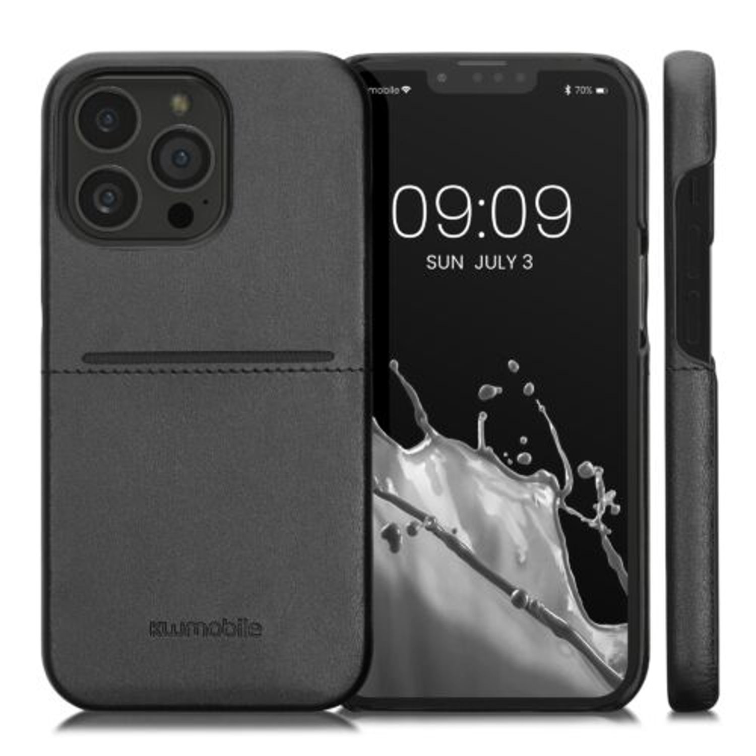 Husa Kwmobile pentru Apple iPhone 13 Pro, Piele ecologica, Negru, 58275.01 fotografia produsului