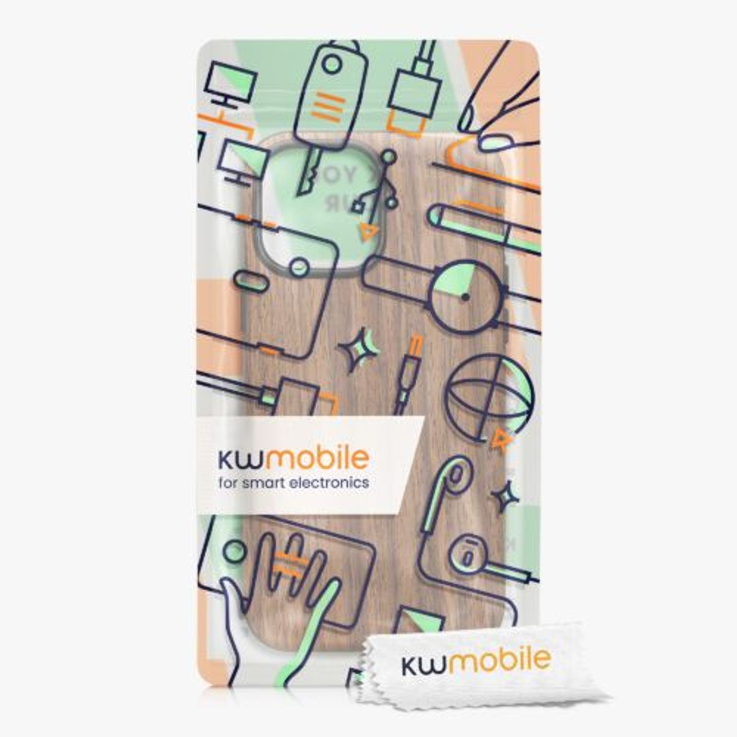 Husa Kwmobile pentru Apple iPhone 13 Pro Max, Lemn, Maro, 58304.01 fotografia produsului View 5 L