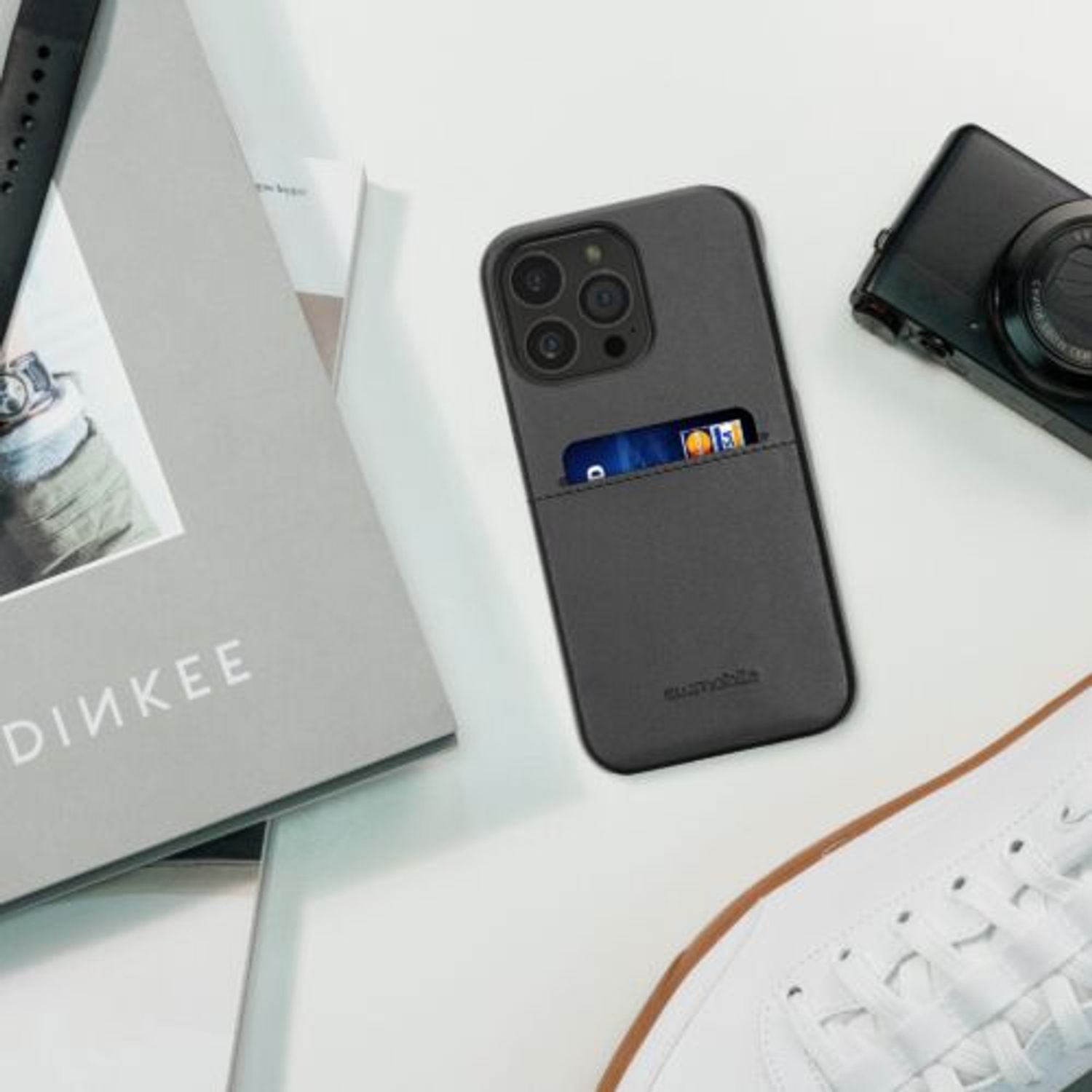 Husa Kwmobile pentru Apple iPhone 13 Pro, Piele ecologica, Negru, 58275.01 fotografia produsului View 3 L