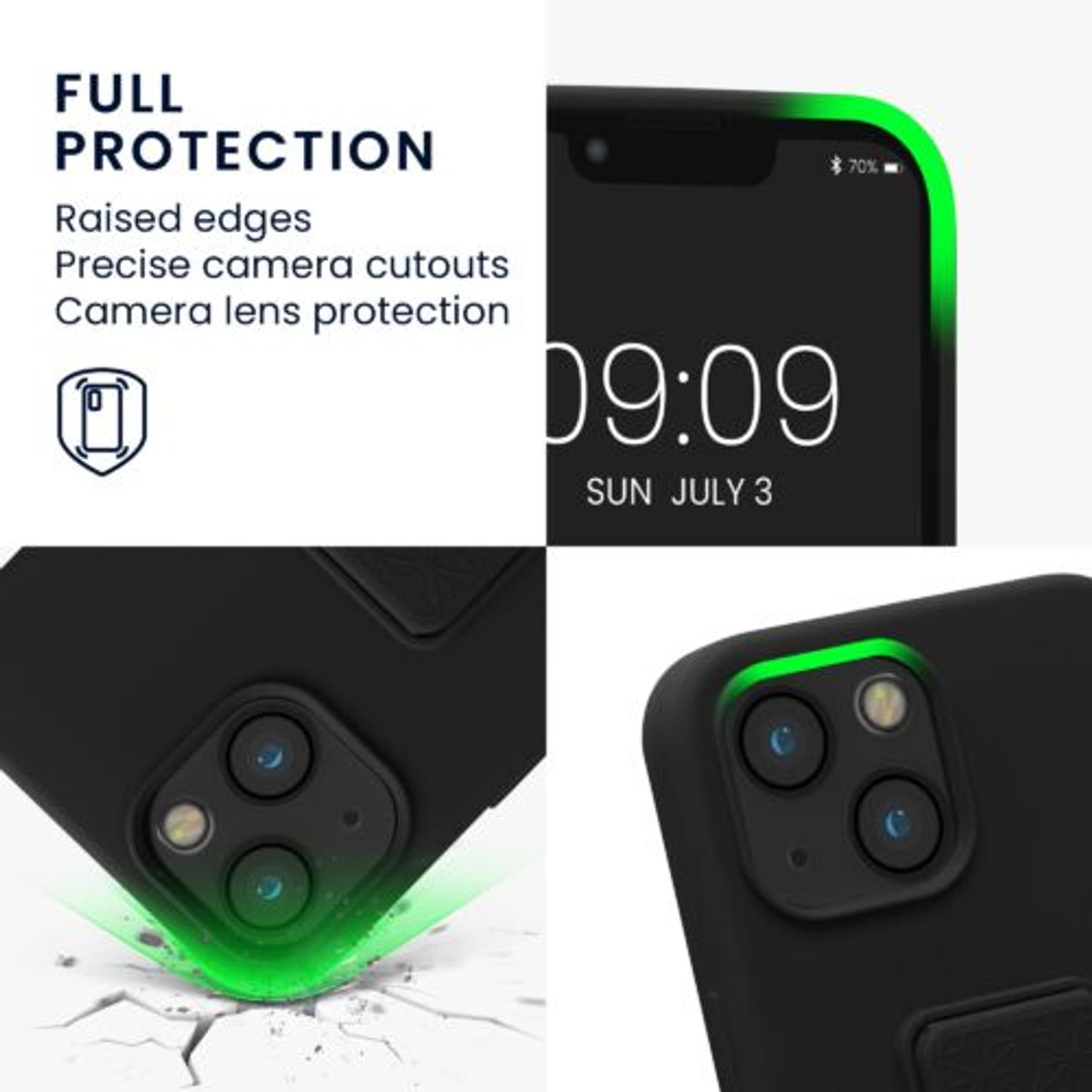 Husa Kwmobile pentru Apple iPhone 13 Mini, Silicon, Negru, 58276.01 fotografia produsului View 3 L