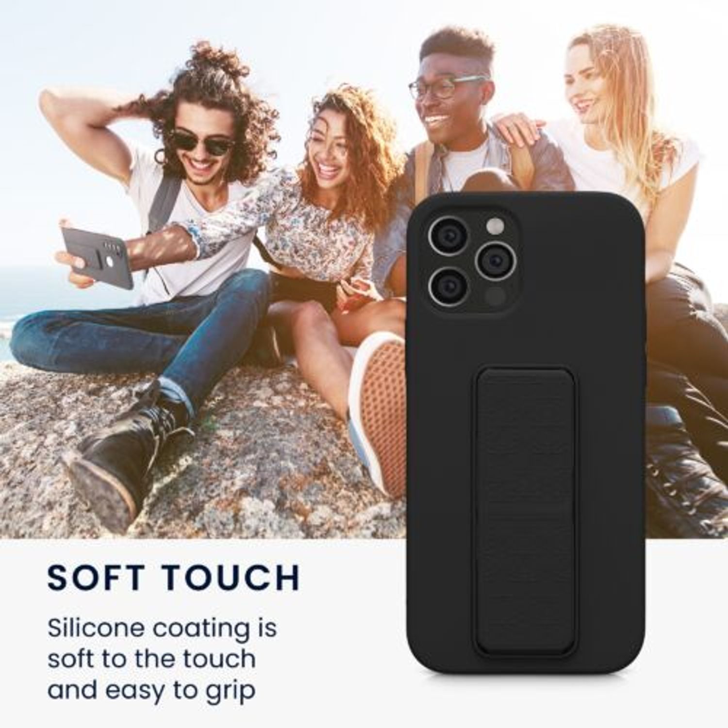 Husa Kwmobile pentru Apple iPhone 12/iPhone 12 Pro, Silicon, Negru, 58283.01 fotografia produsului View 6 L