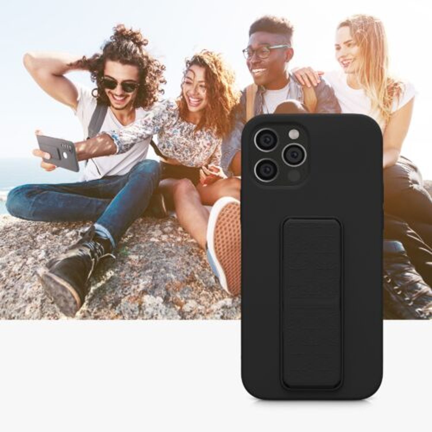 Husa Kwmobile pentru Apple iPhone 12/iPhone 12 Pro, Silicon, Negru, 58283.01 fotografia produsului View 10 L