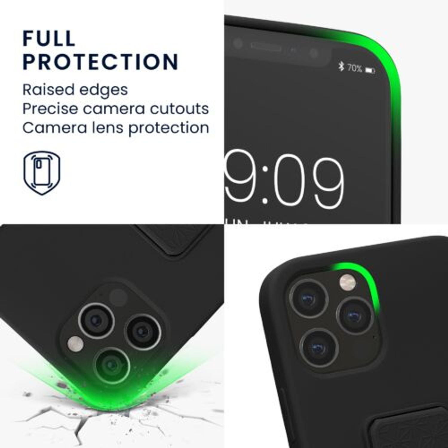 Husa Kwmobile pentru Apple iPhone 12/iPhone 12 Pro, Silicon, Negru, 58283.01 fotografia produsului View 3 L
