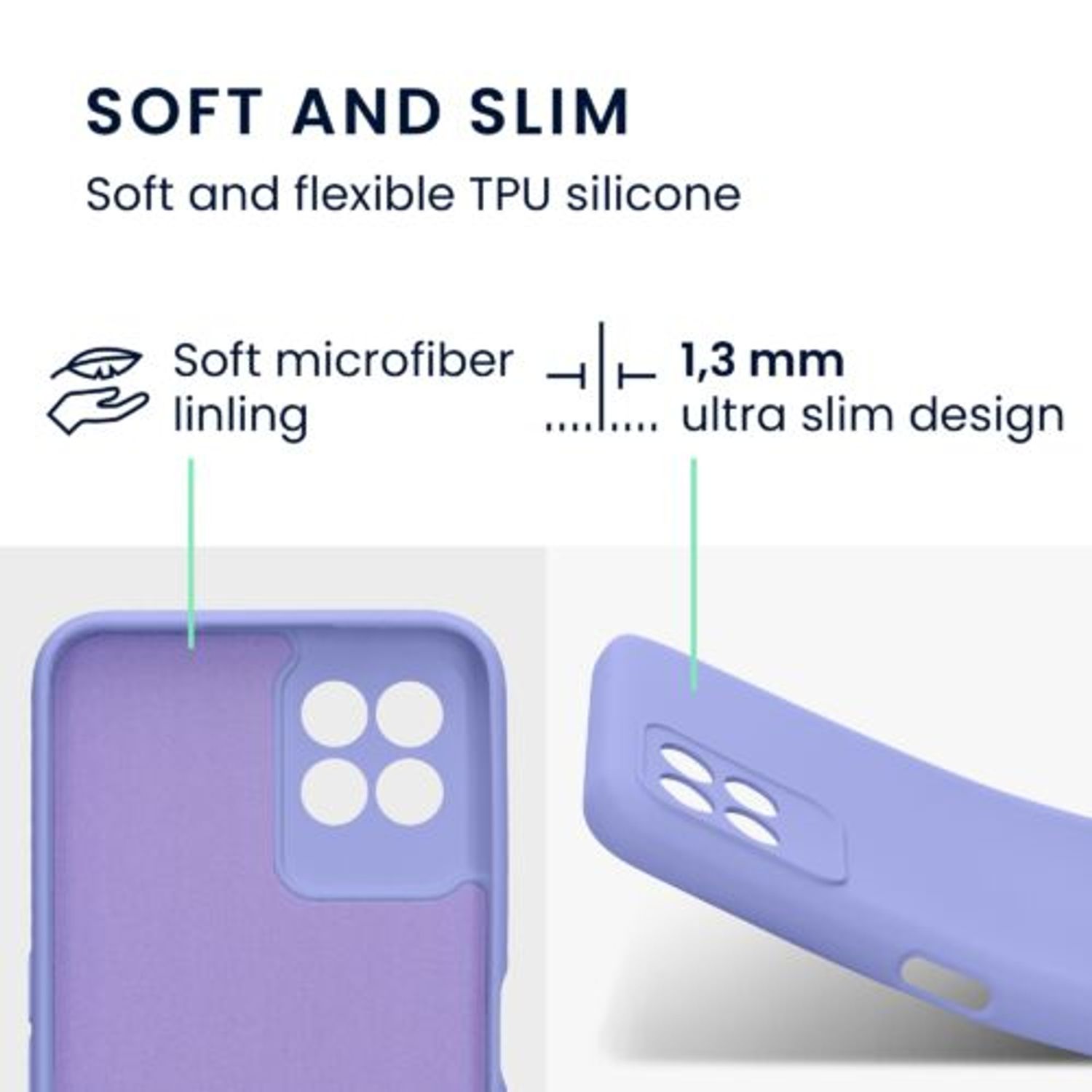 Husa Kwmobile pentru Realme 8i, Silicon, Albastru, 58293.108 fotografia produsului View 2 L