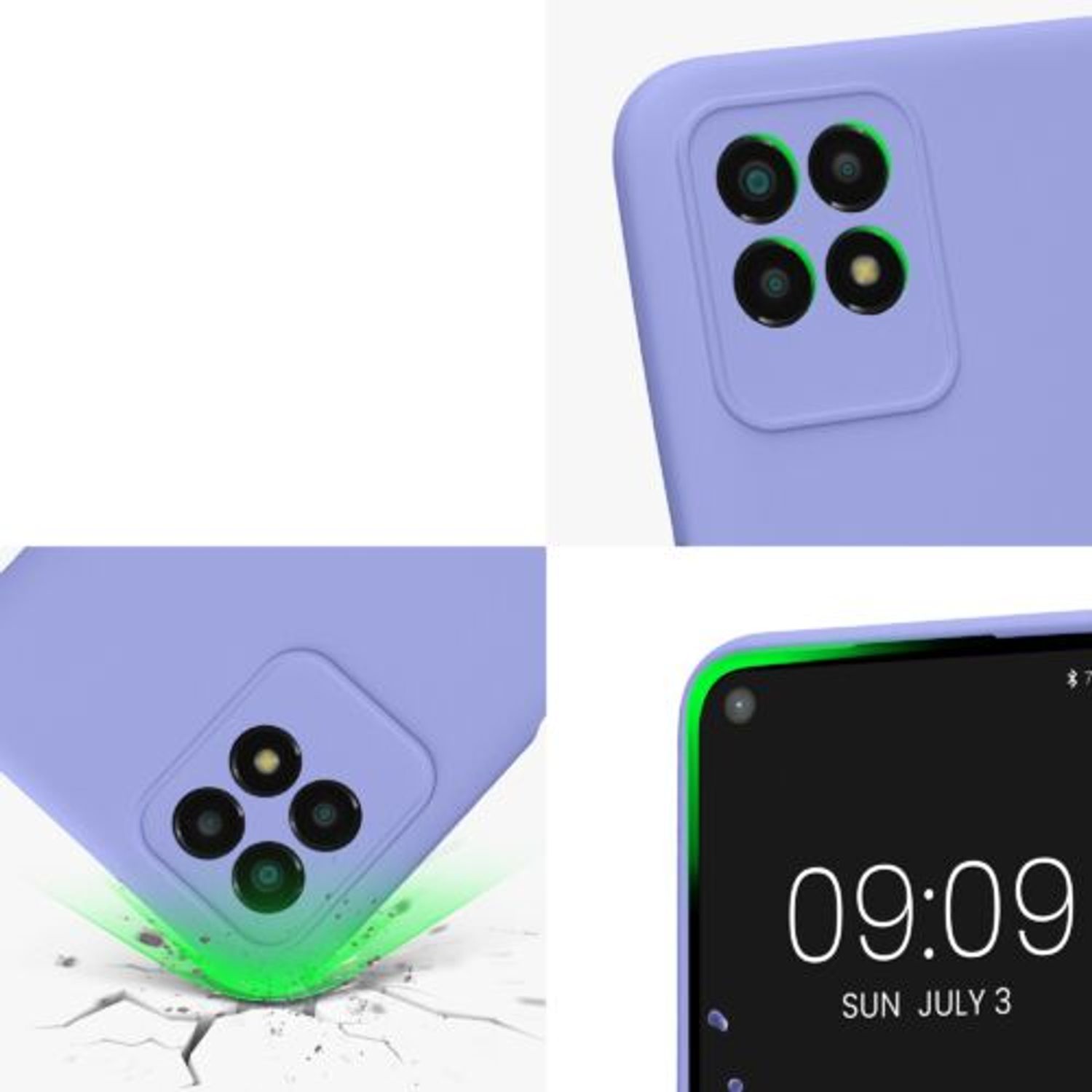 Husa Kwmobile pentru Realme 8i, Silicon, Albastru, 58293.108 fotografia produsului View 7 L