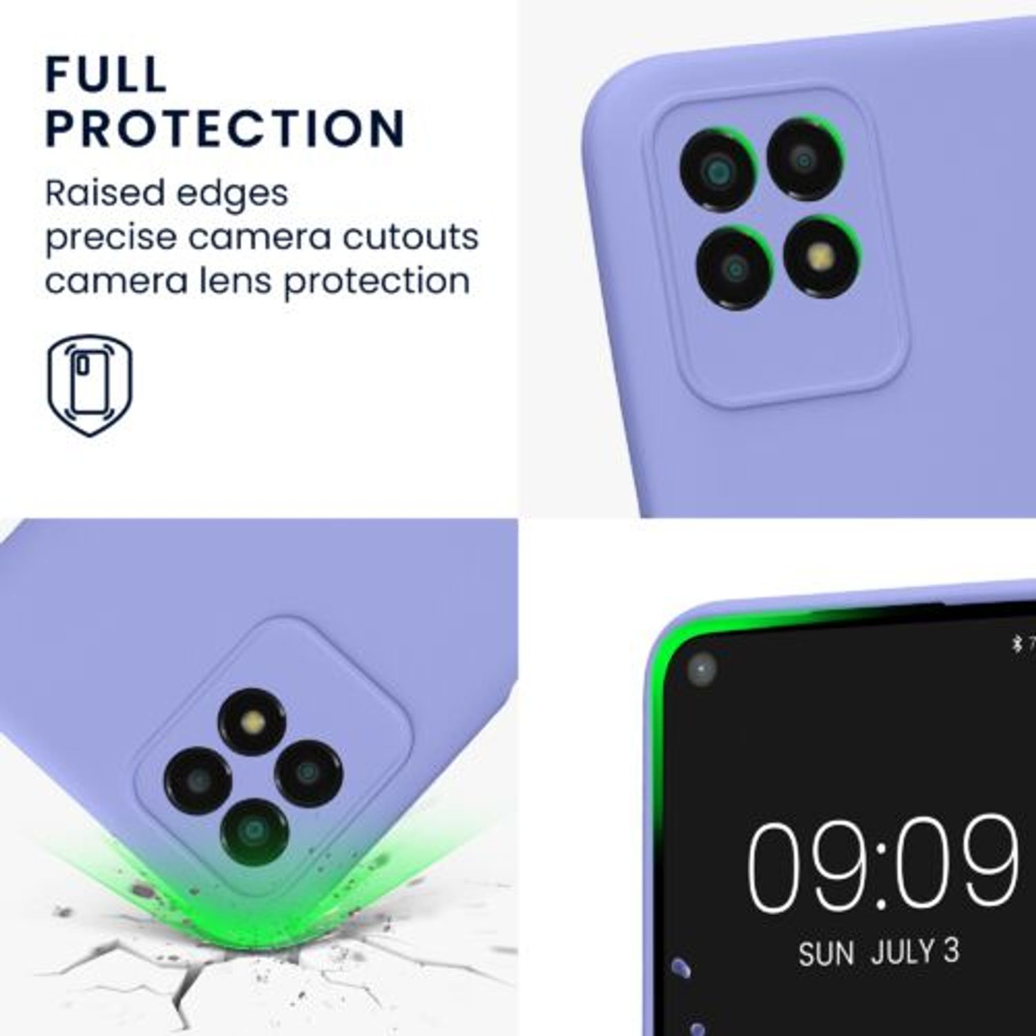 Husa Kwmobile pentru Realme 8i, Silicon, Albastru, 58293.108 fotografia produsului View 3 L