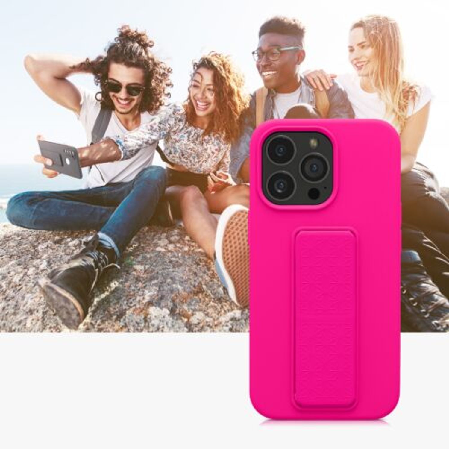 Husa Kwmobile pentru Apple iPhone 13 Pro, Silicon, Roz, 58277.77 fotografia produsului View 10 L