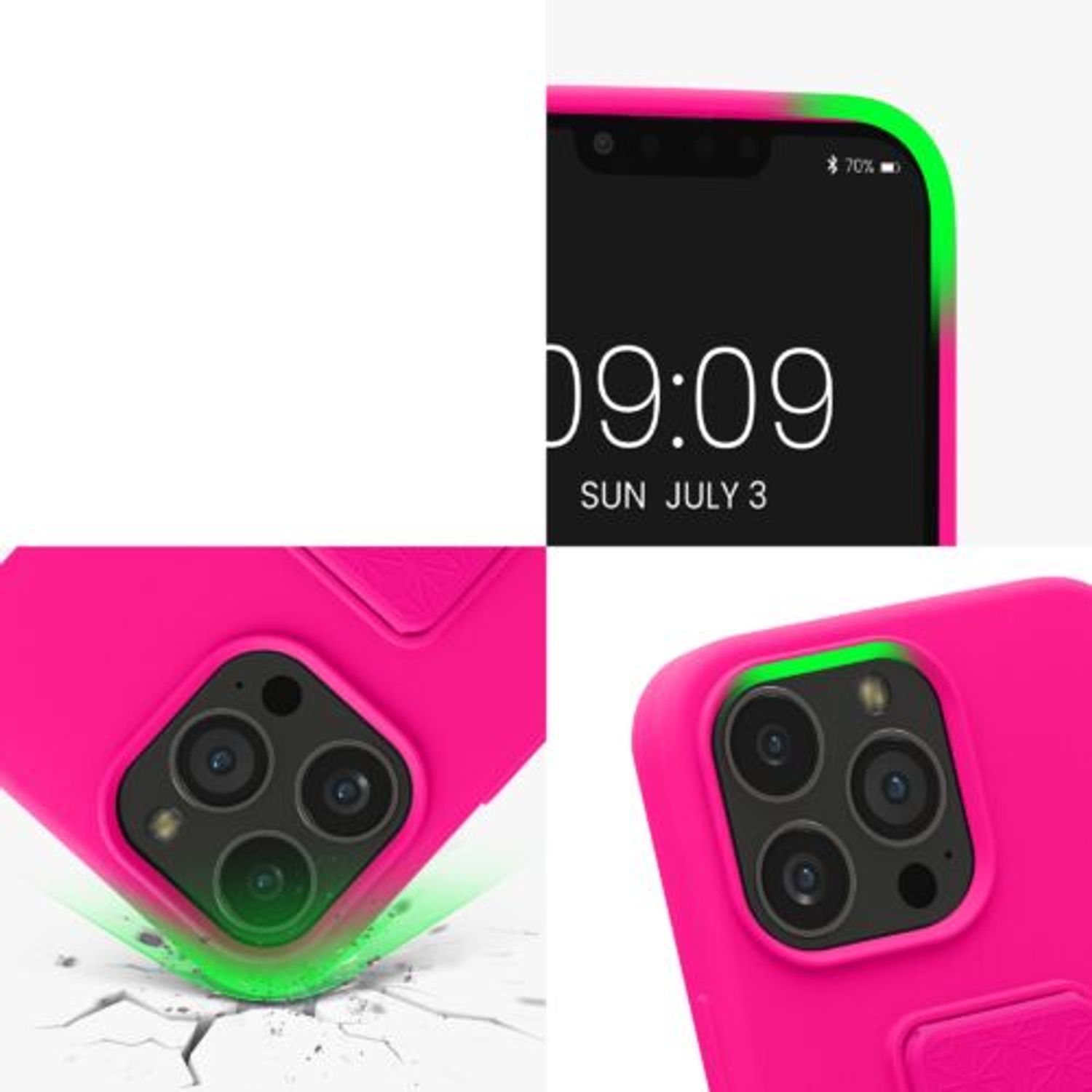 Husa Kwmobile pentru Apple iPhone 13 Pro, Silicon, Roz, 58277.77 fotografia produsului View 8 L