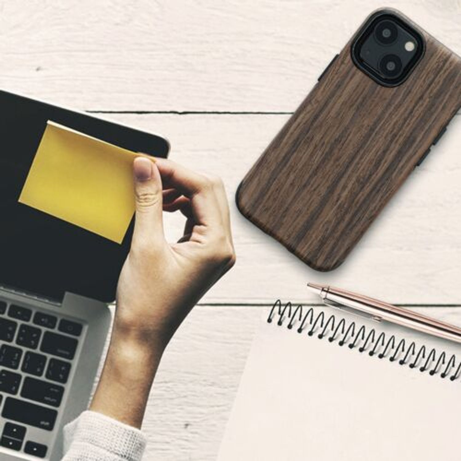 Husa Kwmobile pentru Apple iPhone 13 Mini, Lemn, Maro, 58301.01 fotografia produsului View 2 L