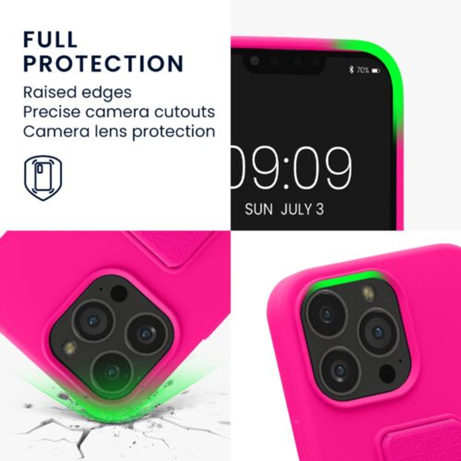Husa Kwmobile pentru Apple iPhone 13 Pro, Silicon, Roz, 58277.77 fotografia produsului View 3 L