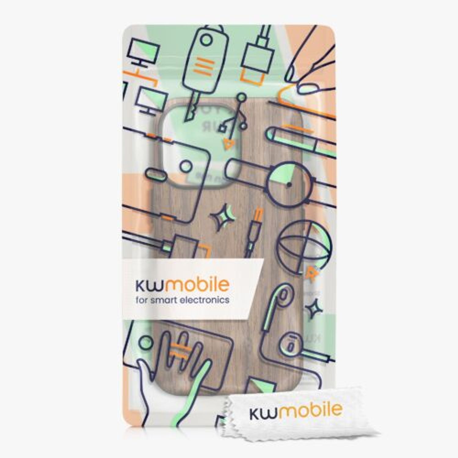 Husa Kwmobile pentru Apple iPhone 13 Pro, Lemn, Maro, 58303.01 fotografia produsului View 3 L