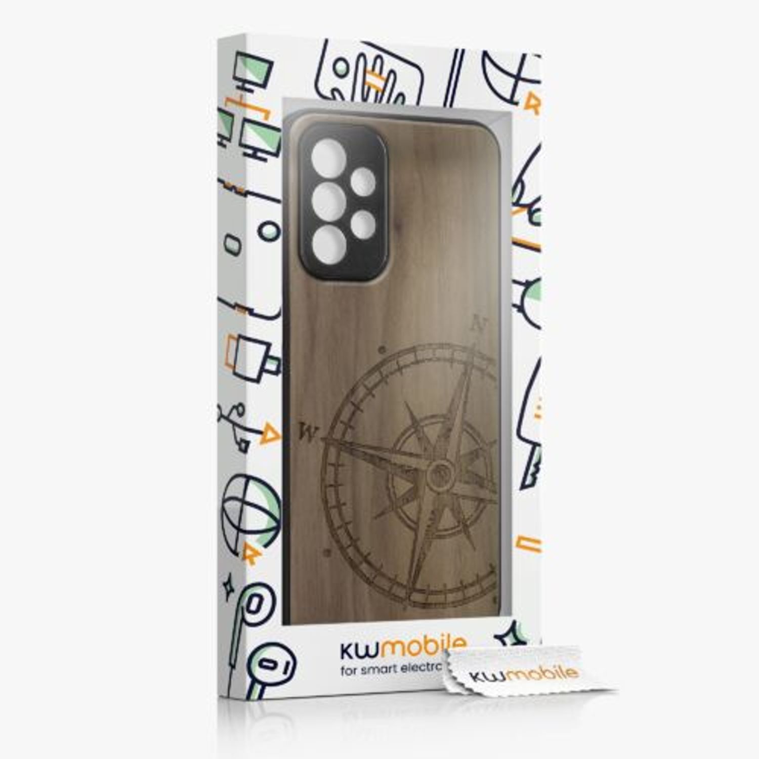 Husa Kwmobile pentru Samsung Galaxy A23, Lemn, Maro, 58314.02 fotografia produsului View 7 L