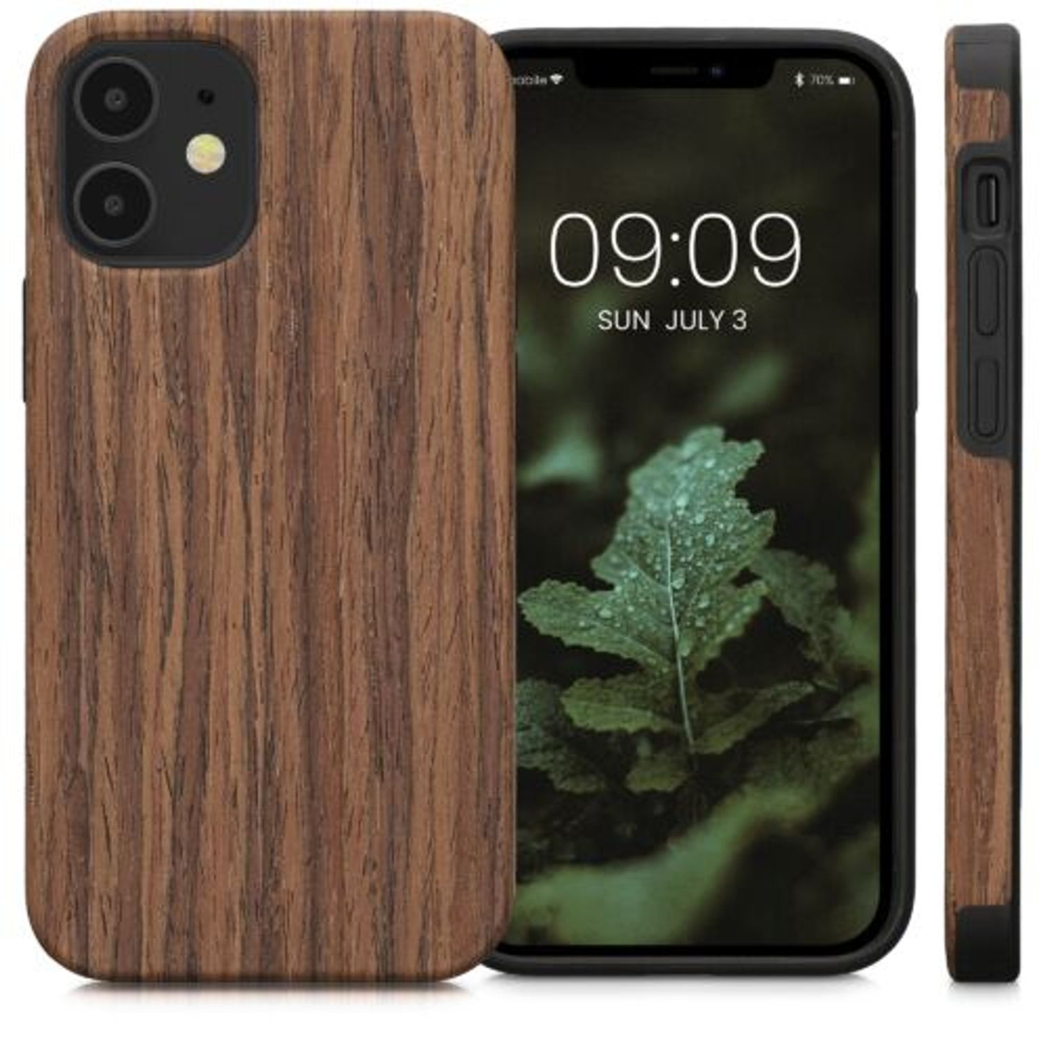 Husa Kwmobile pentru Apple iPhone 12 Mini, Lemn, Maro, 58296.01 fotografia produsului