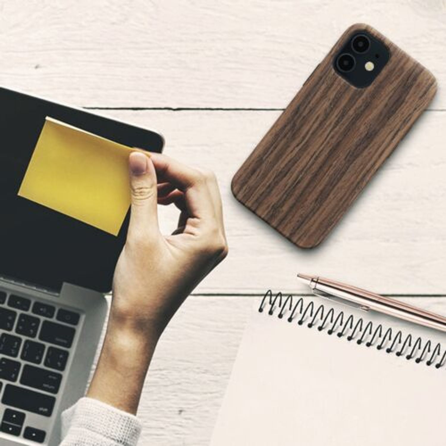 Husa Kwmobile pentru Apple iPhone 12 Mini, Lemn, Maro, 58296.01 fotografia produsului View 2 L