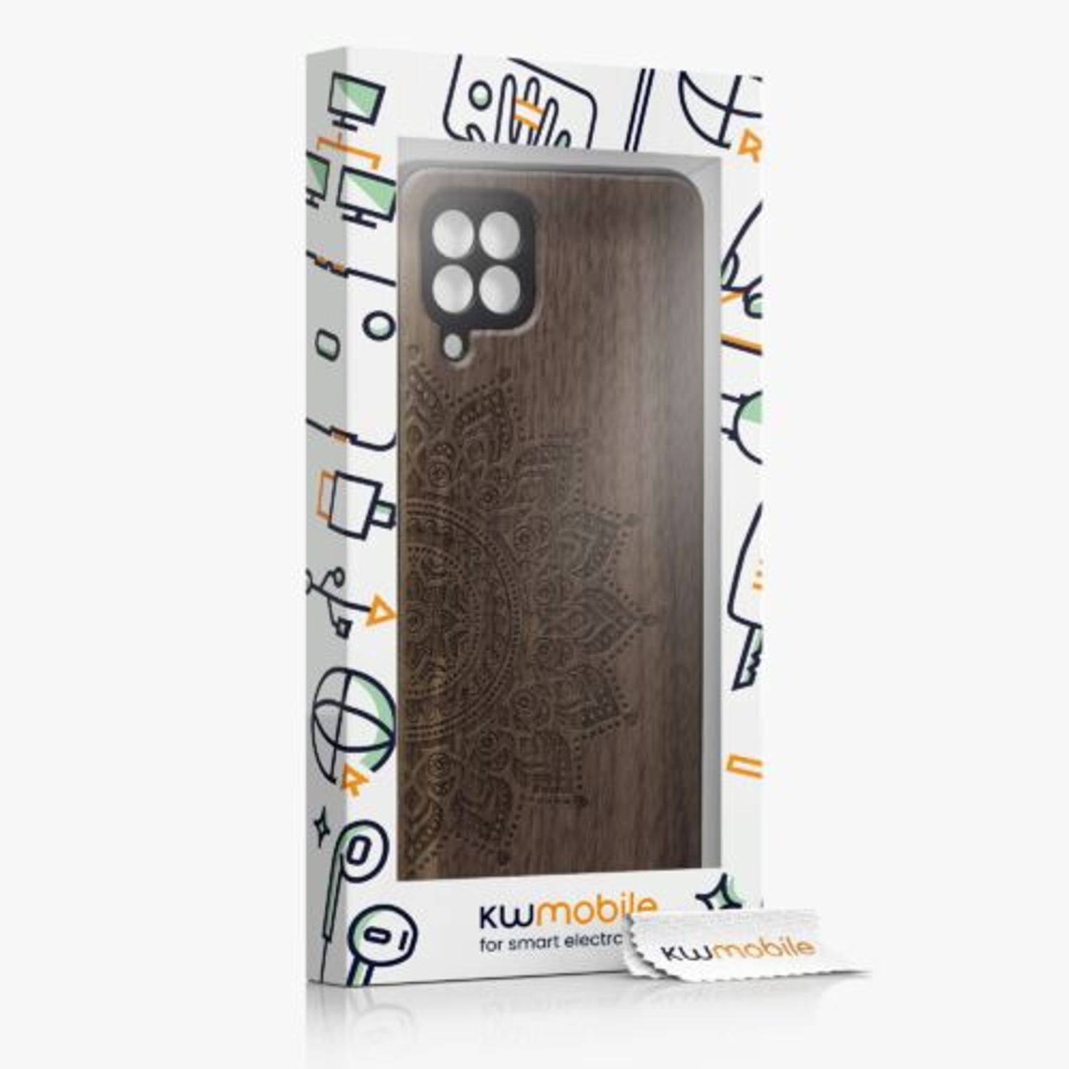 Husa Kwmobile pentru Samsung Galaxy M22, Lemn, Maro, 58309.01 fotografia produsului View 7 L