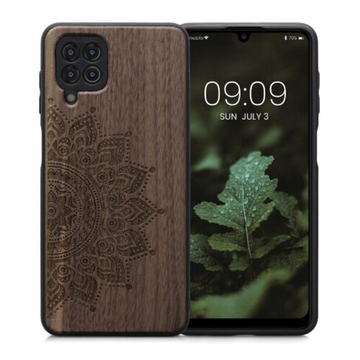 Husa Kwmobile pentru Samsung Galaxy M22, Lemn, Maro, 58309.01 fotografia produsului