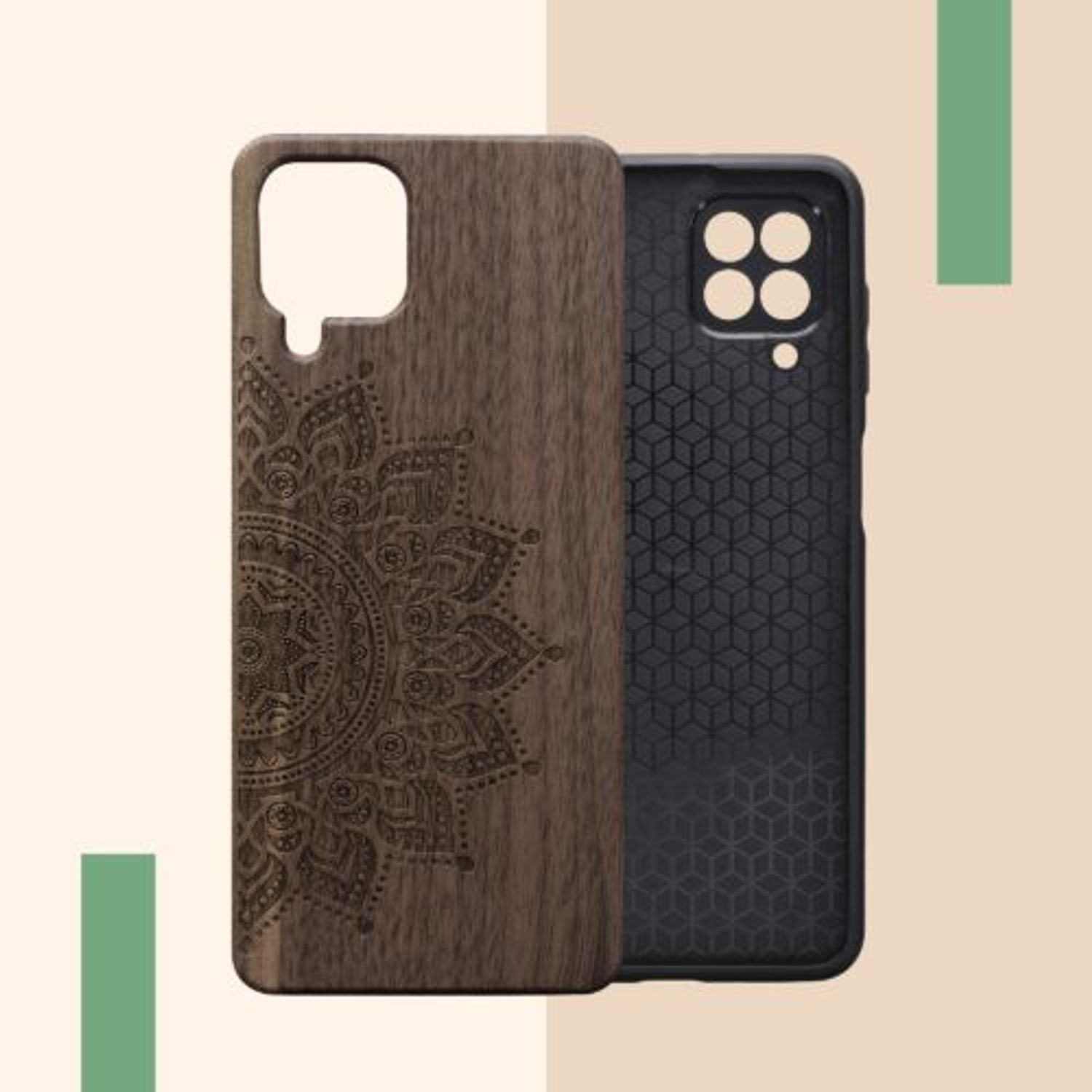 Husa Kwmobile pentru Samsung Galaxy M22, Lemn, Maro, 58309.01 fotografia produsului View 9 L