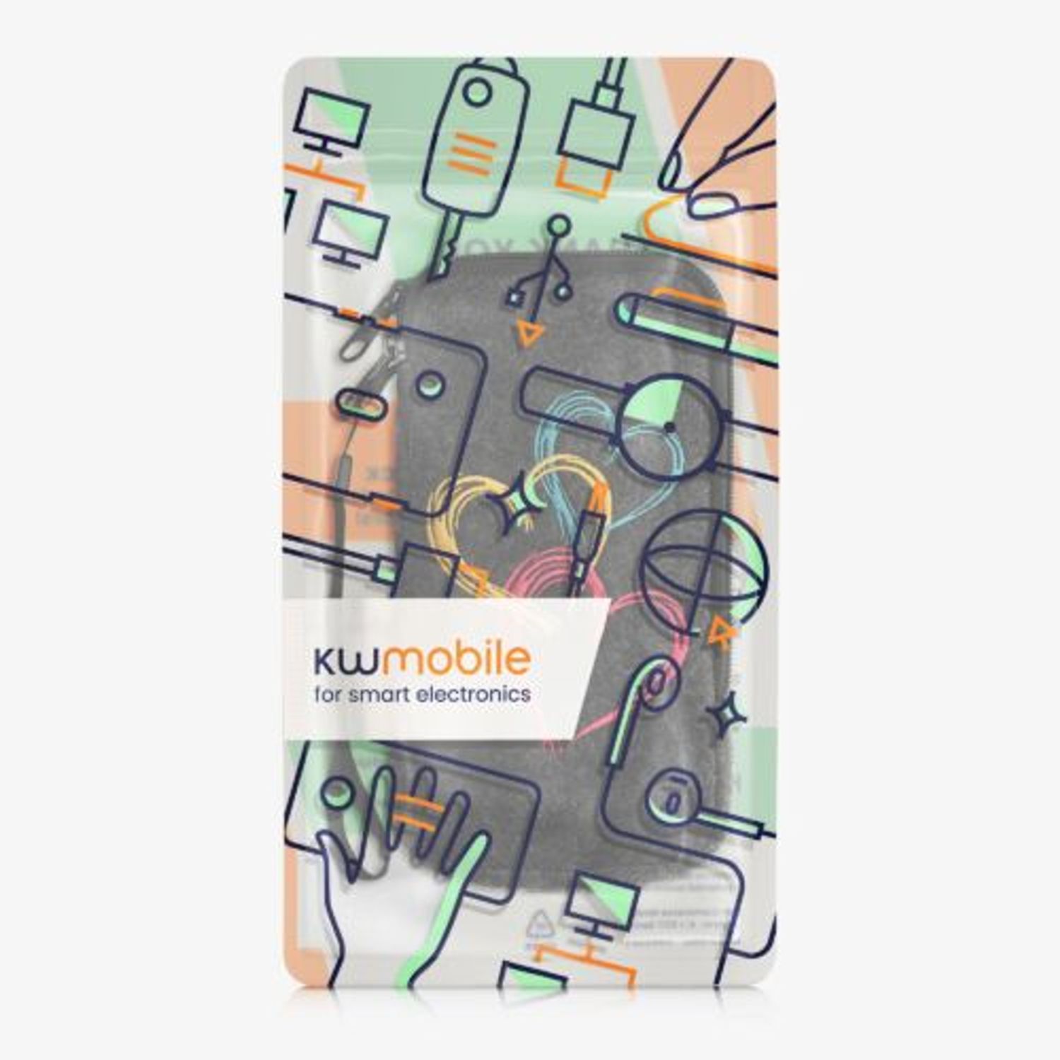 Husa Universala Kwmobile marime XL - 6,8 inch, Microfibra, Multicolor, 49866.4.11 fotografia produsului View 6 L