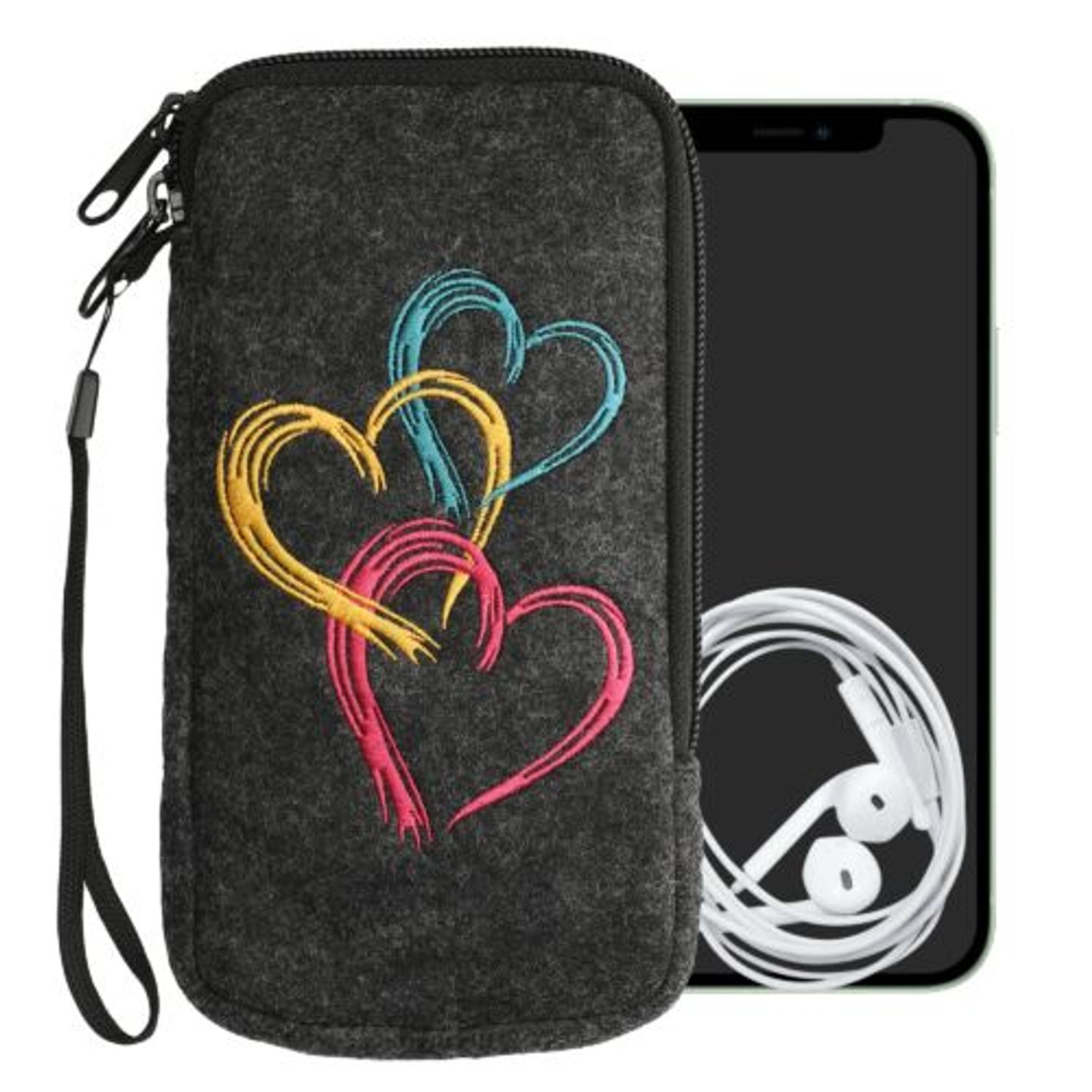 Husa Universala Kwmobile marime XL - 6,8 inch, Microfibra, Multicolor, 49866.4.11 fotografia produsului