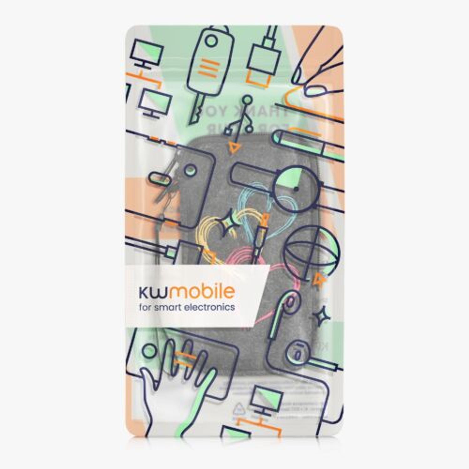 Husa Universala Kwmobile marime L - 6,5 inch, Microfibra, Multicolor, 49866.3.14 fotografia produsului View 6 L