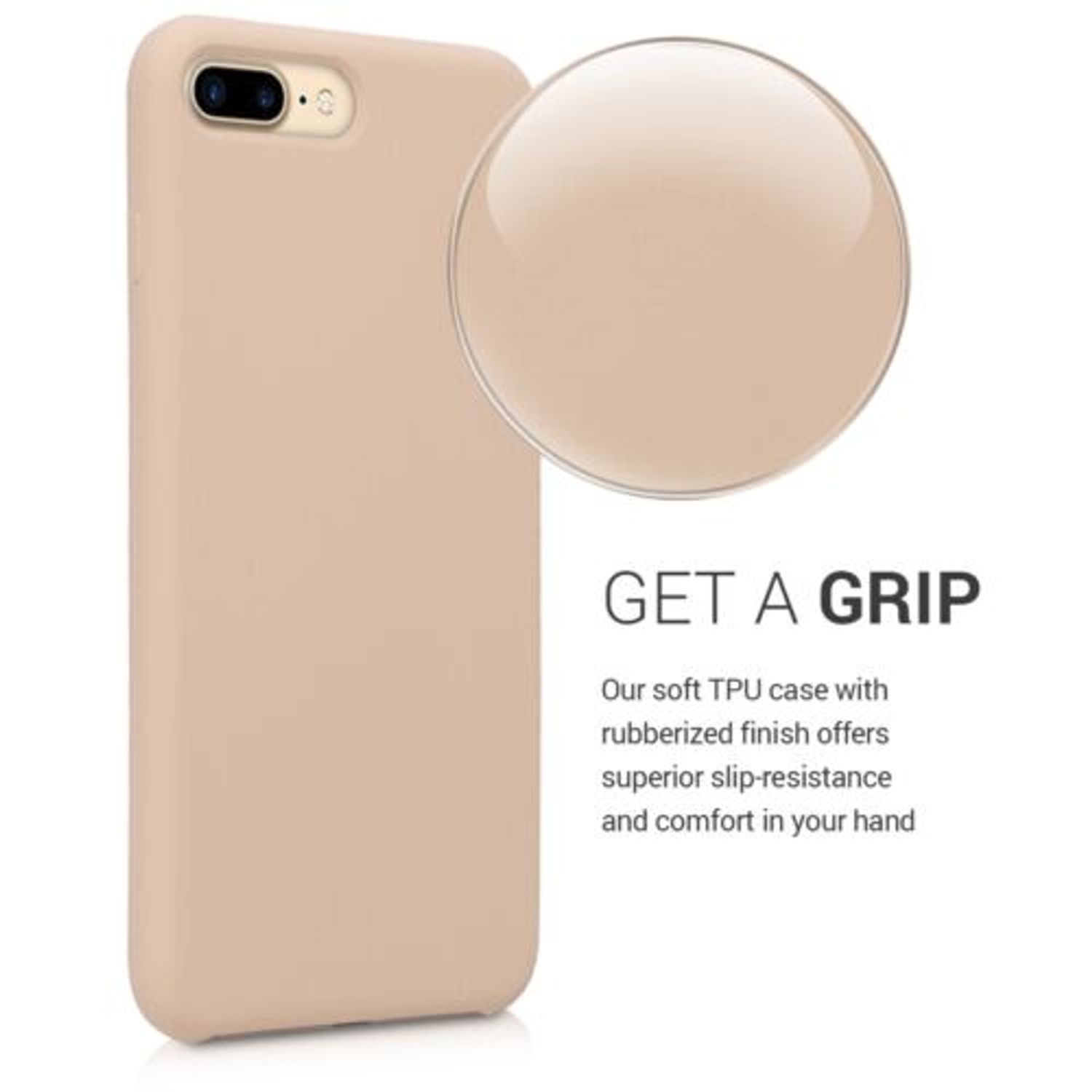 Husa pentru Apple iPhone 8 Plus/iPhone 7 Plus, Silicon, Bej, 40842.154 fotografia produsului View 4 L