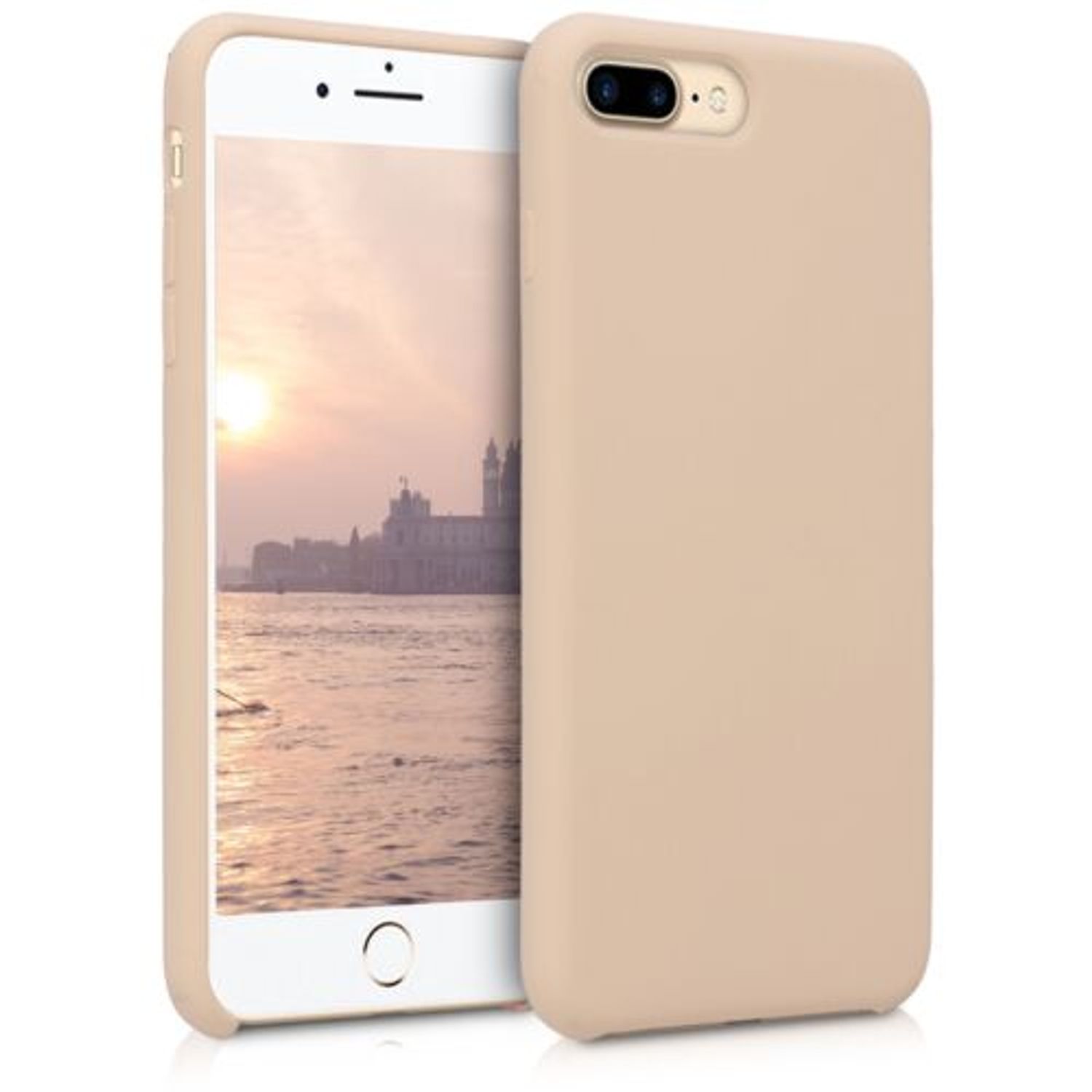 Husa pentru Apple iPhone 8 Plus/iPhone 7 Plus, Silicon, Bej, 40842.154 fotografia produsului