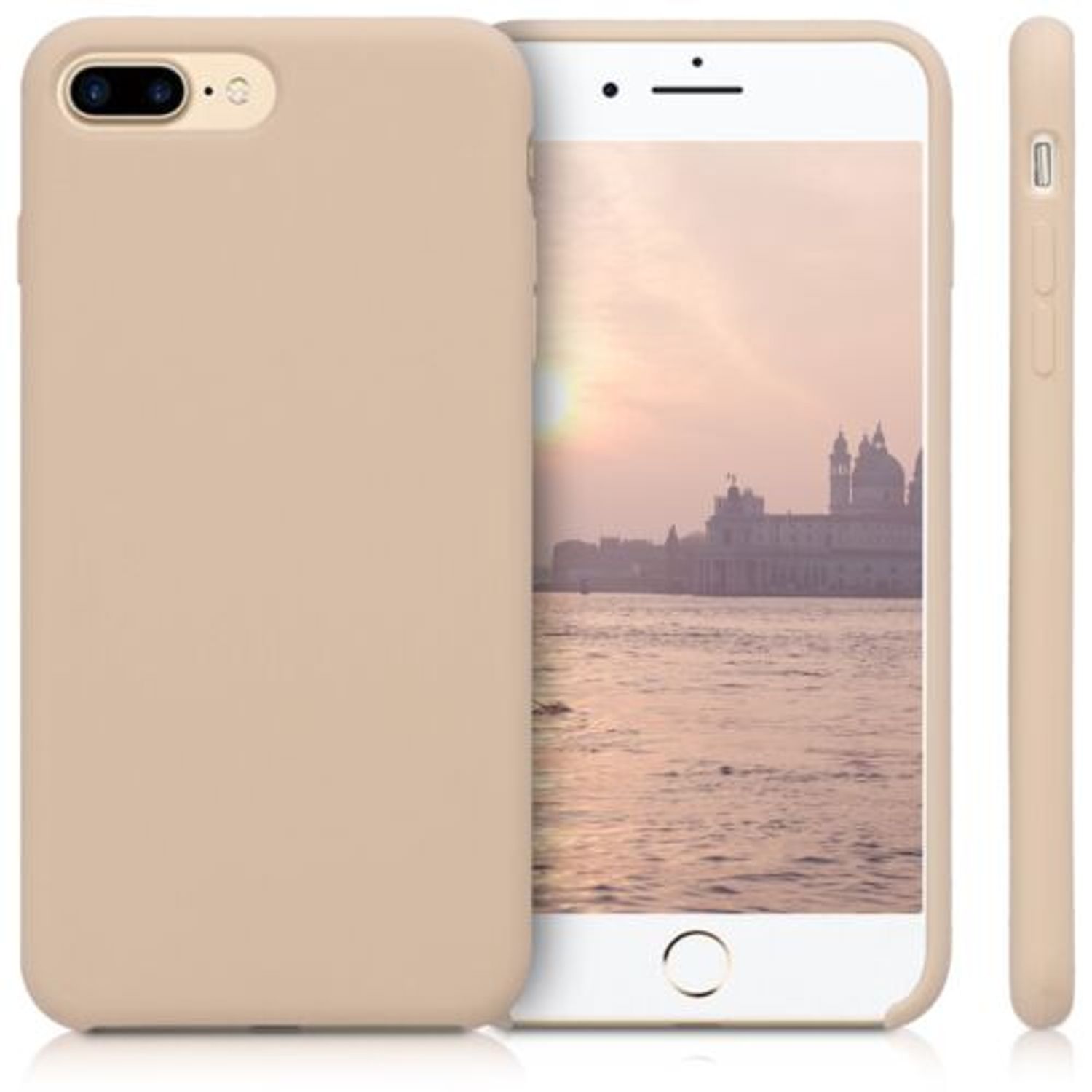 Husa pentru Apple iPhone 8 Plus/iPhone 7 Plus, Silicon, Bej, 40842.154 fotografia produsului View 2 L