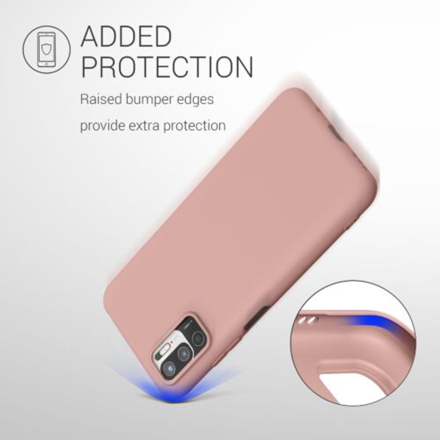 Husa Kwmobile pentru Xiaomi Redmi Note 10 5G, Silicon, Roz, 54947.193 fotografia produsului View 6 L