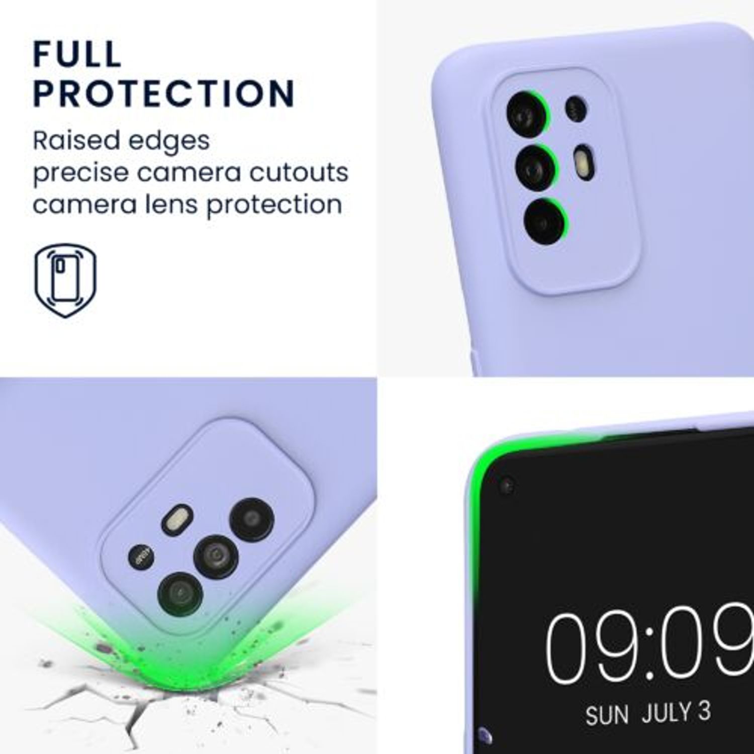 Husa Kwmobile pentru OPPO A94 5G, Silicon, Albastru, 58332.139 fotografia produsului View 3 L